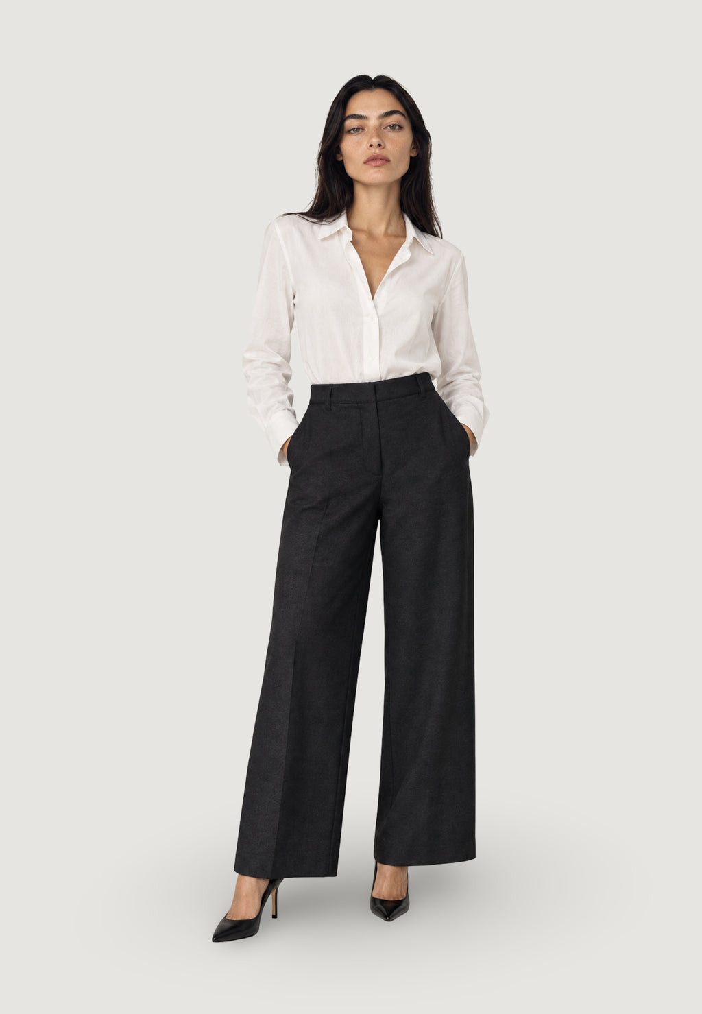 Pantaloni regular Jacqueline de Yong Jdytina Hw Wide Pants Tlr