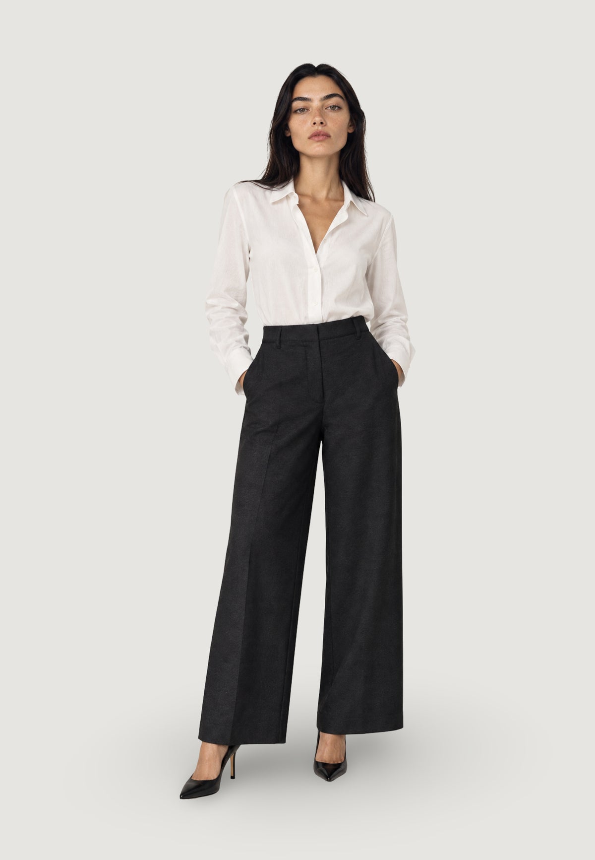 Pantaloni regular Jacqueline de Yong Jdytina Hw Wide Pants Tlr