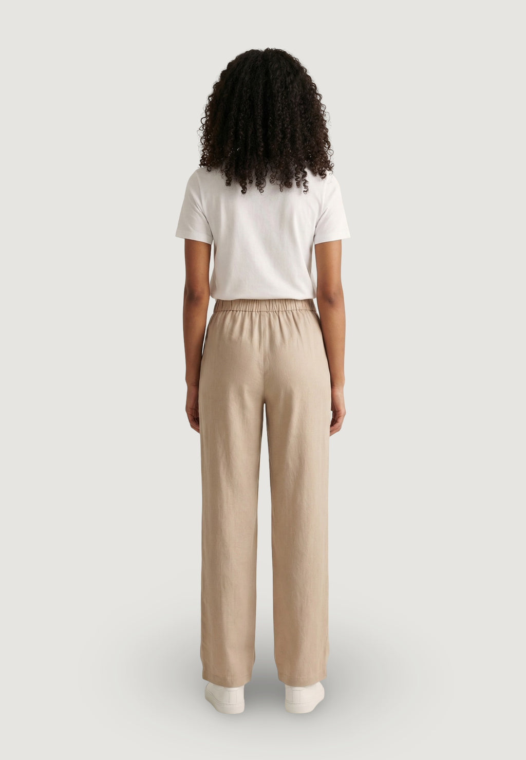 Pantaloni regular Only Onlgoa Mw Linen Bl Pull-Up Pant Cc Pnt