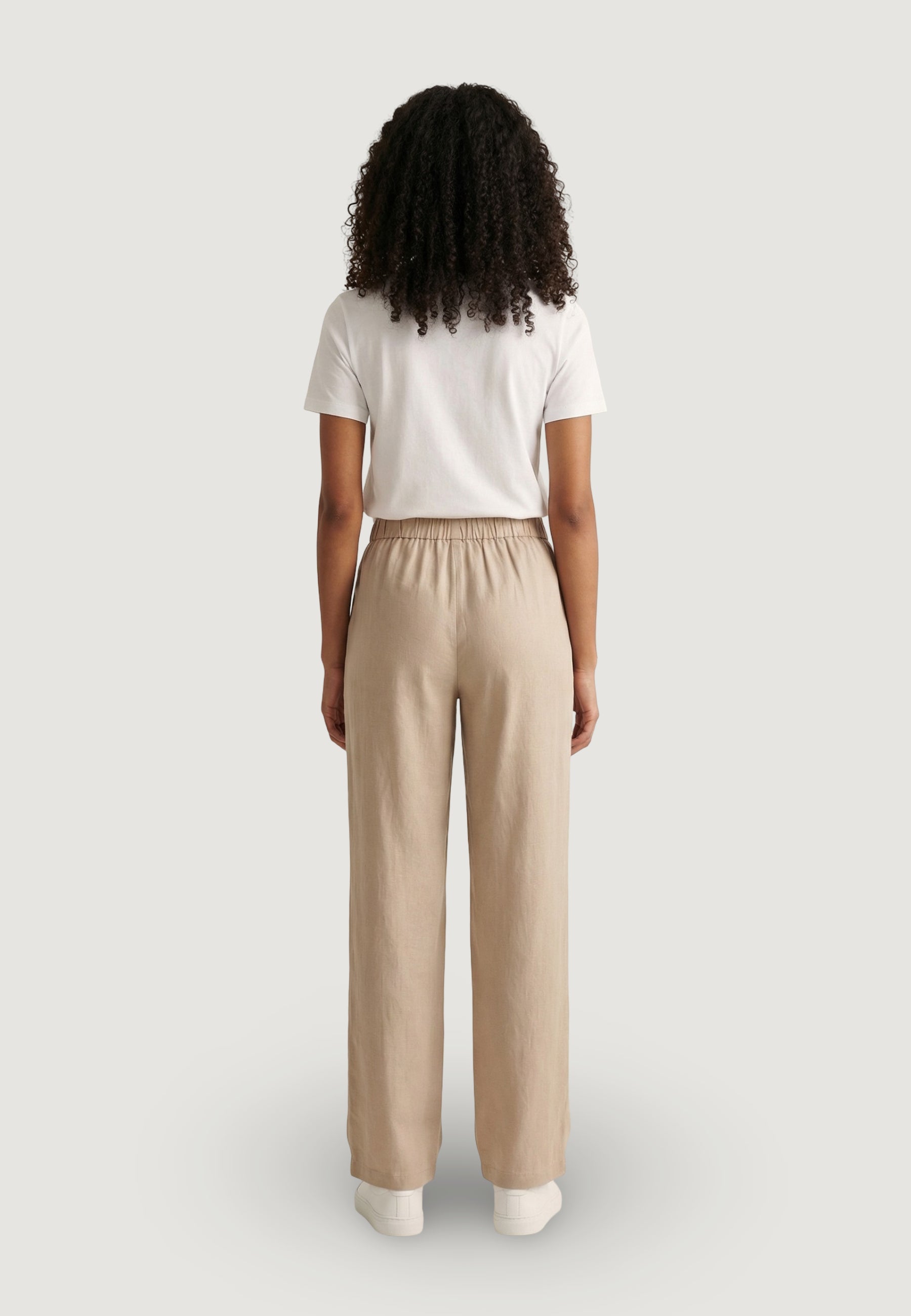 Pantaloni regular Only Onlgoa Mw Linen Bl Pull-Up Pant Cc Pnt