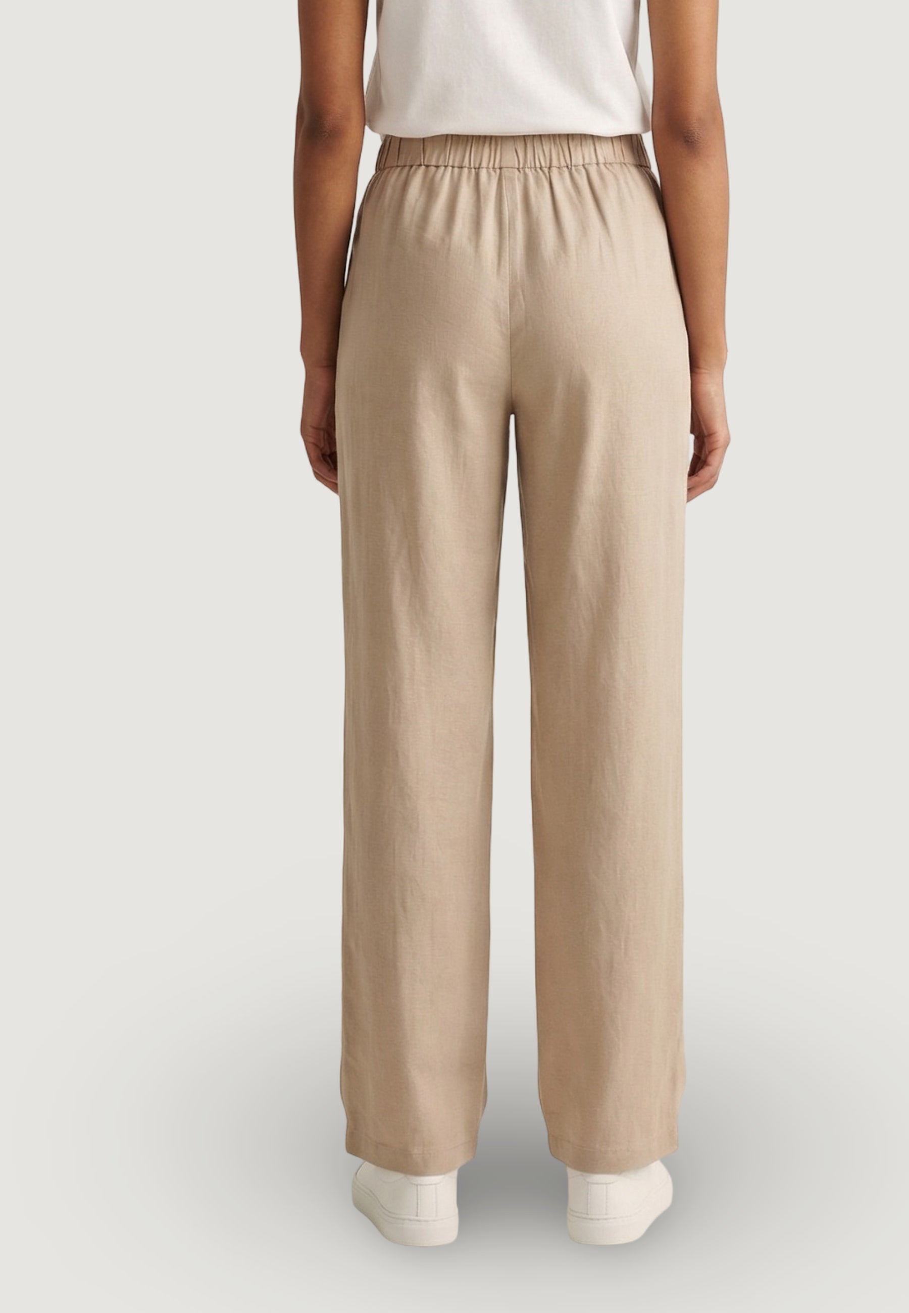 Pantaloni regular Only Onlgoa Mw Linen Bl Pull-Up Pant Cc Pnt