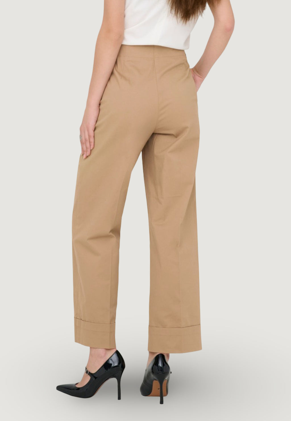 Pantaloni regular Only Onlrosalie Hw Crop Chino Cc Pnt