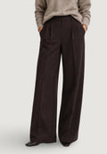 Pantaloni regular Only Onlzina Mw Wide Pinstripe Pant Tlr
