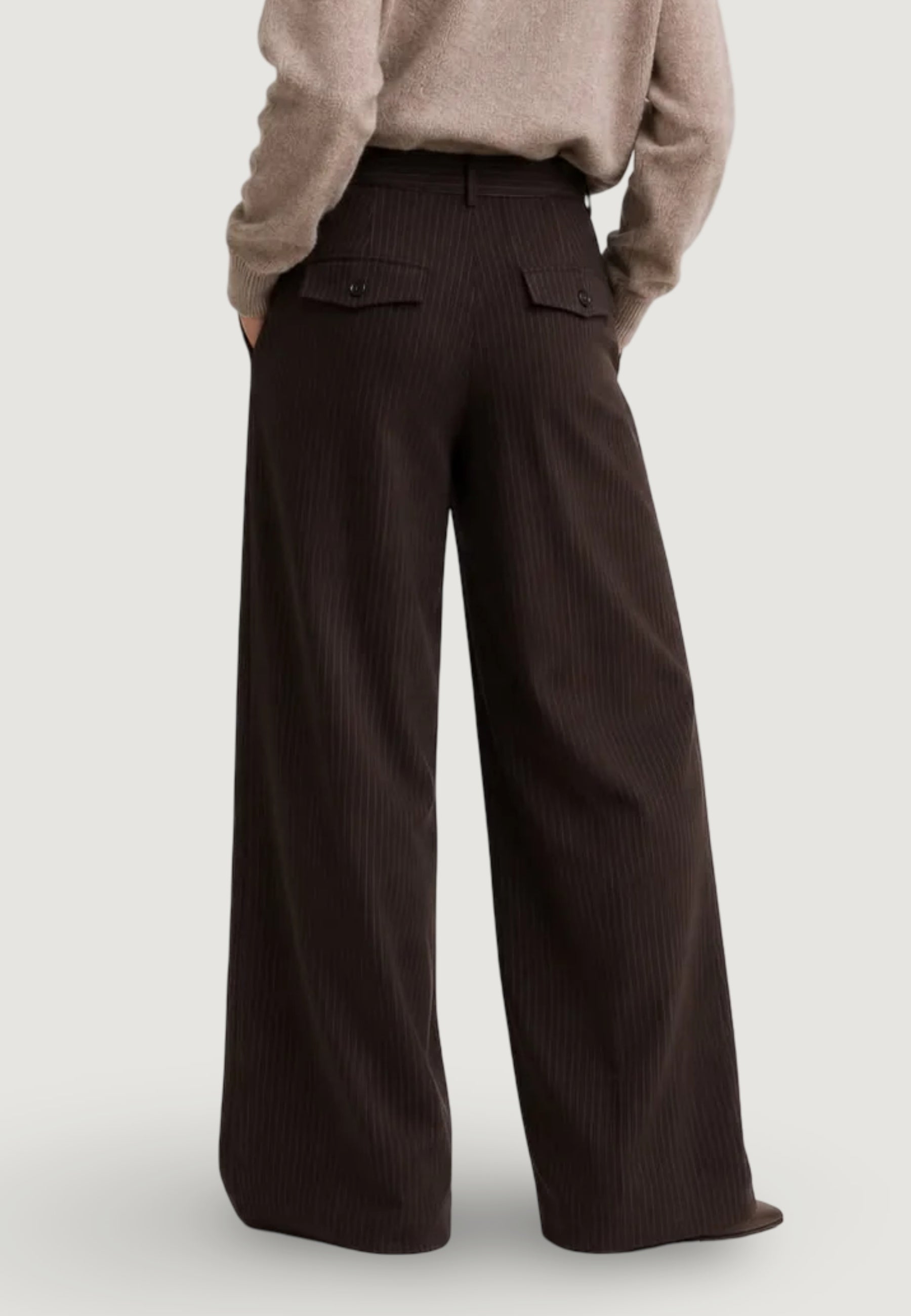 Pantaloni regular Only Onlzina Mw Wide Pinstripe Pant Tlr