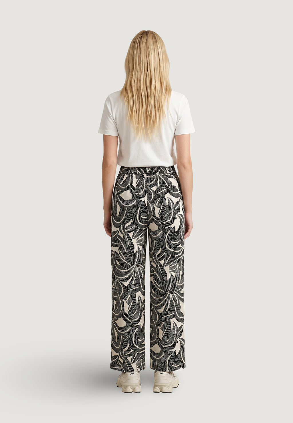 Pantaloni regular Only ONLNOVA LIFE VIS PALAZZO PANT WVN