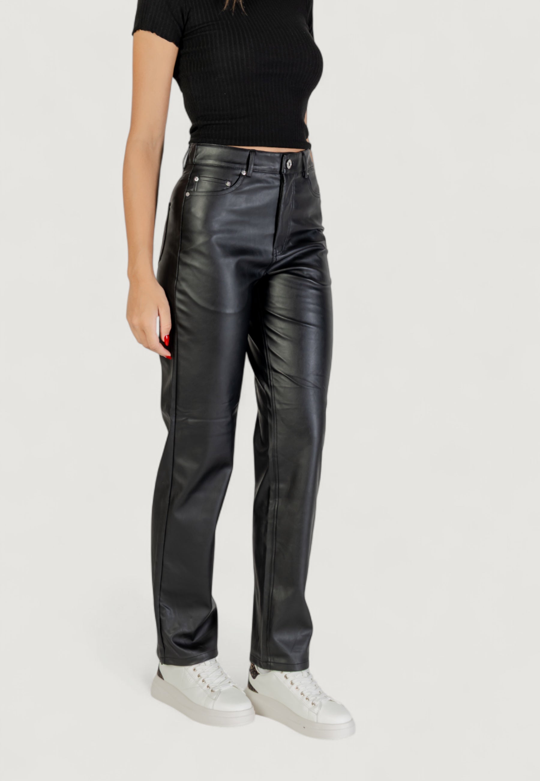 Pantaloni regular Only ONLSADIE FAUX LEATHER PANTS CC OTW