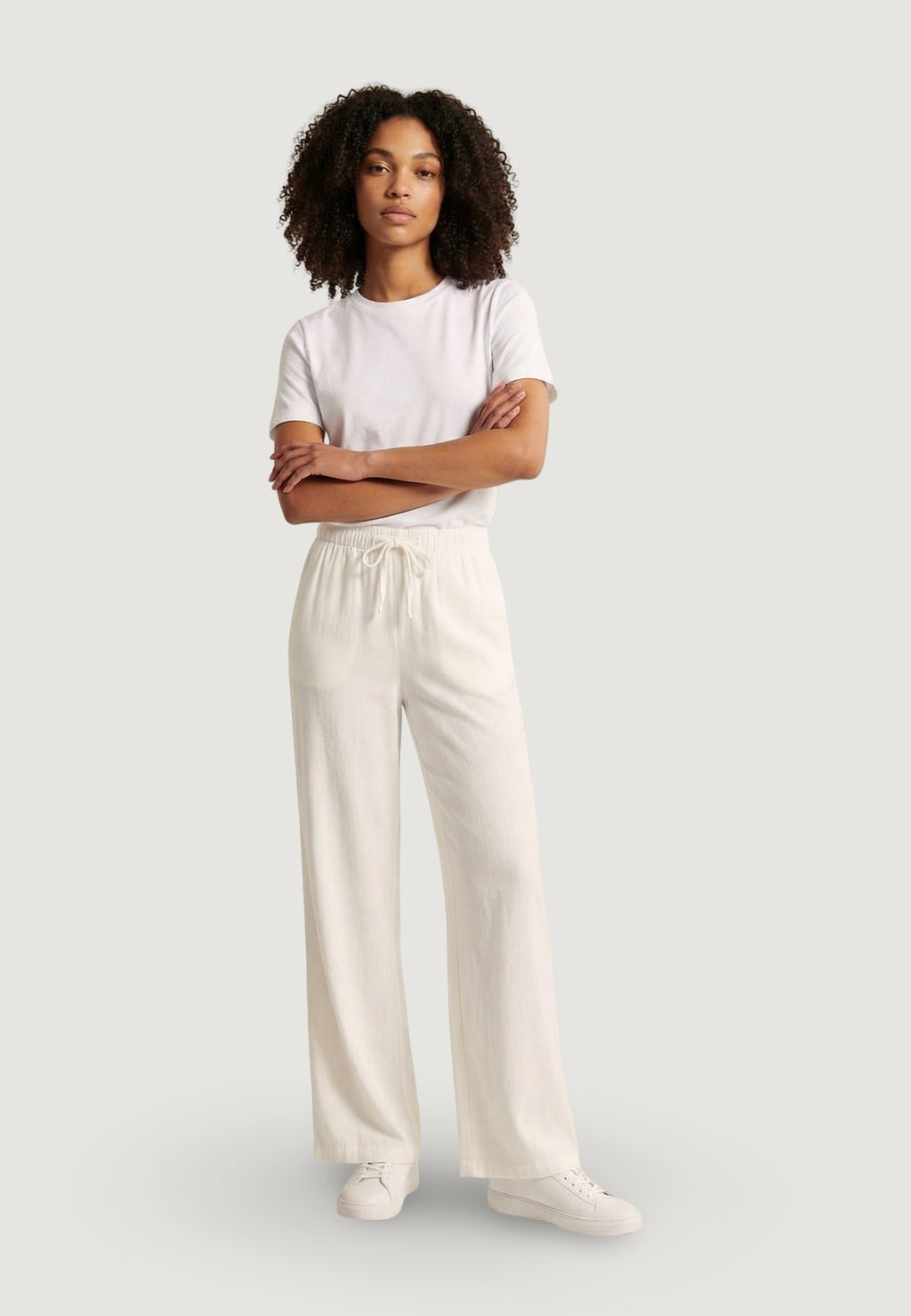 Regular trousers Only Onlgoa Mw Linen Bl Pull-Up Pant Cc Pnt