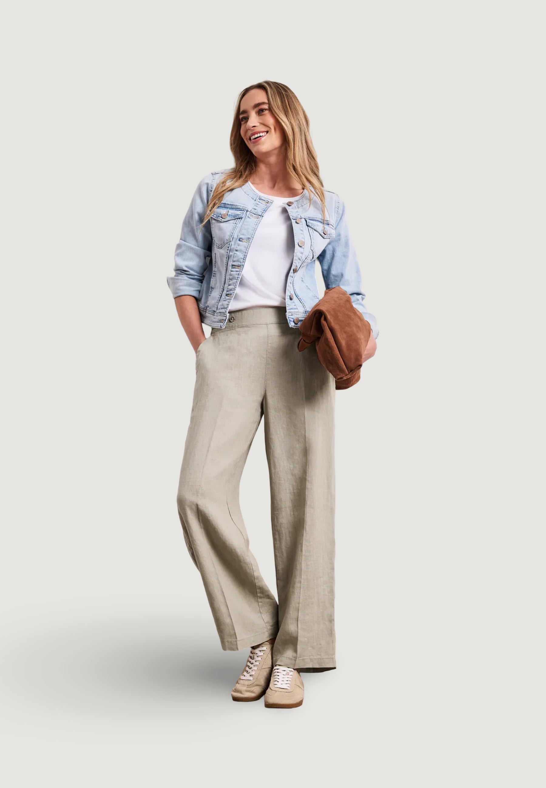 Pantaloni regular Street One SOL_Wide Leg Buttons HW