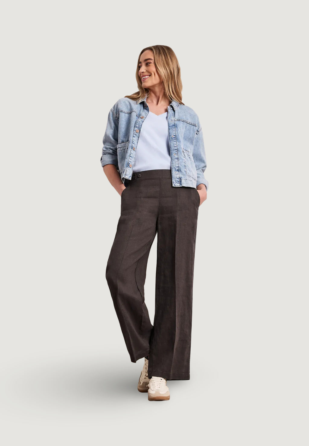 Regular trousers Street One SOL_Wide Leg Buttons HW
