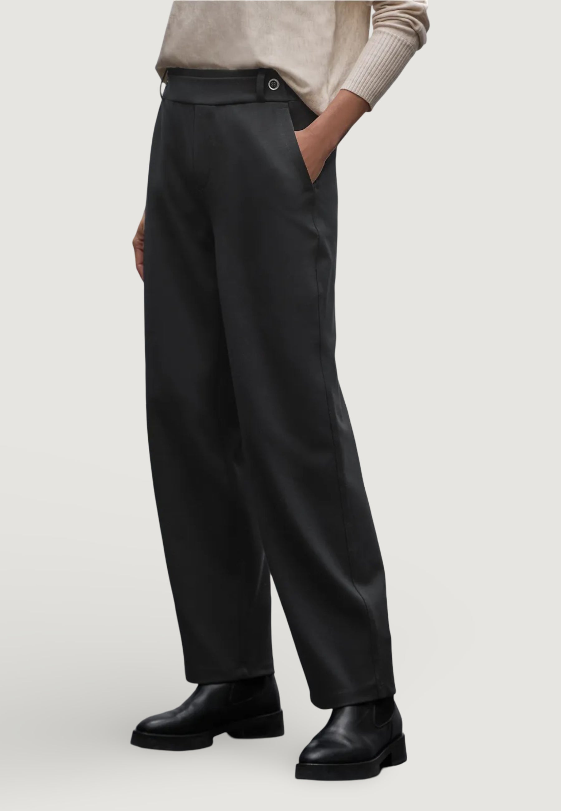 Regular trousers Street One Straight Leg_belt button