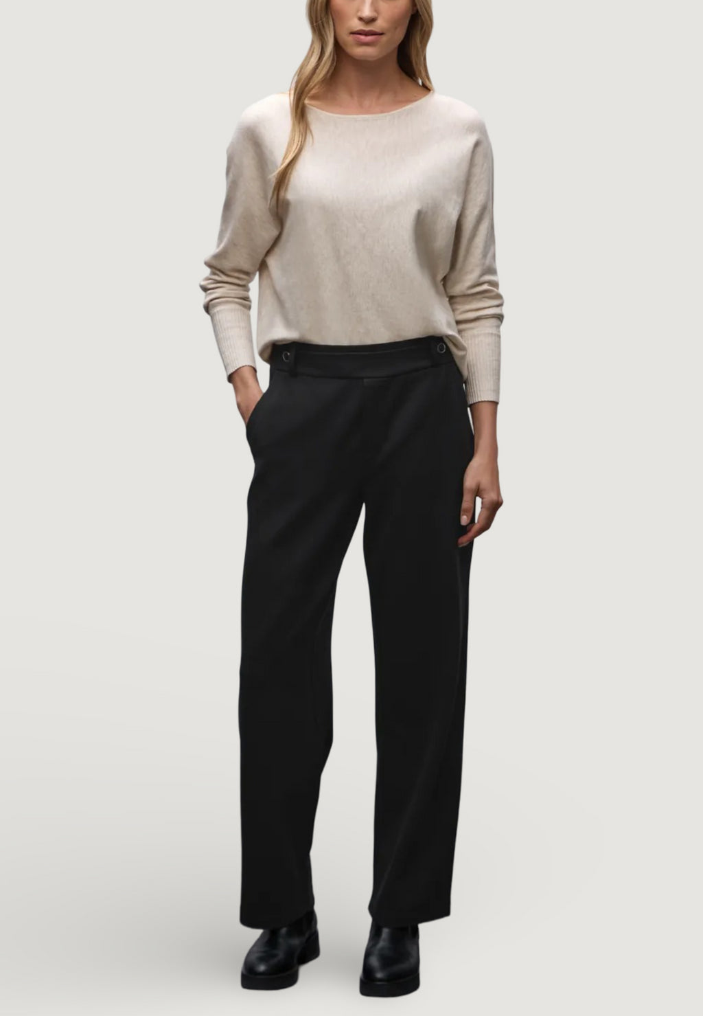 Regular trousers Street One Straight Leg_belt button