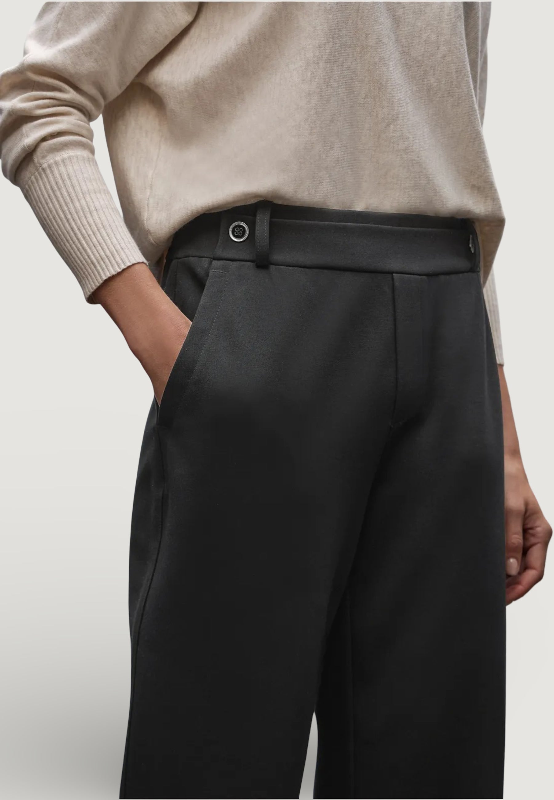 Regular trousers Street One Straight Leg_belt button