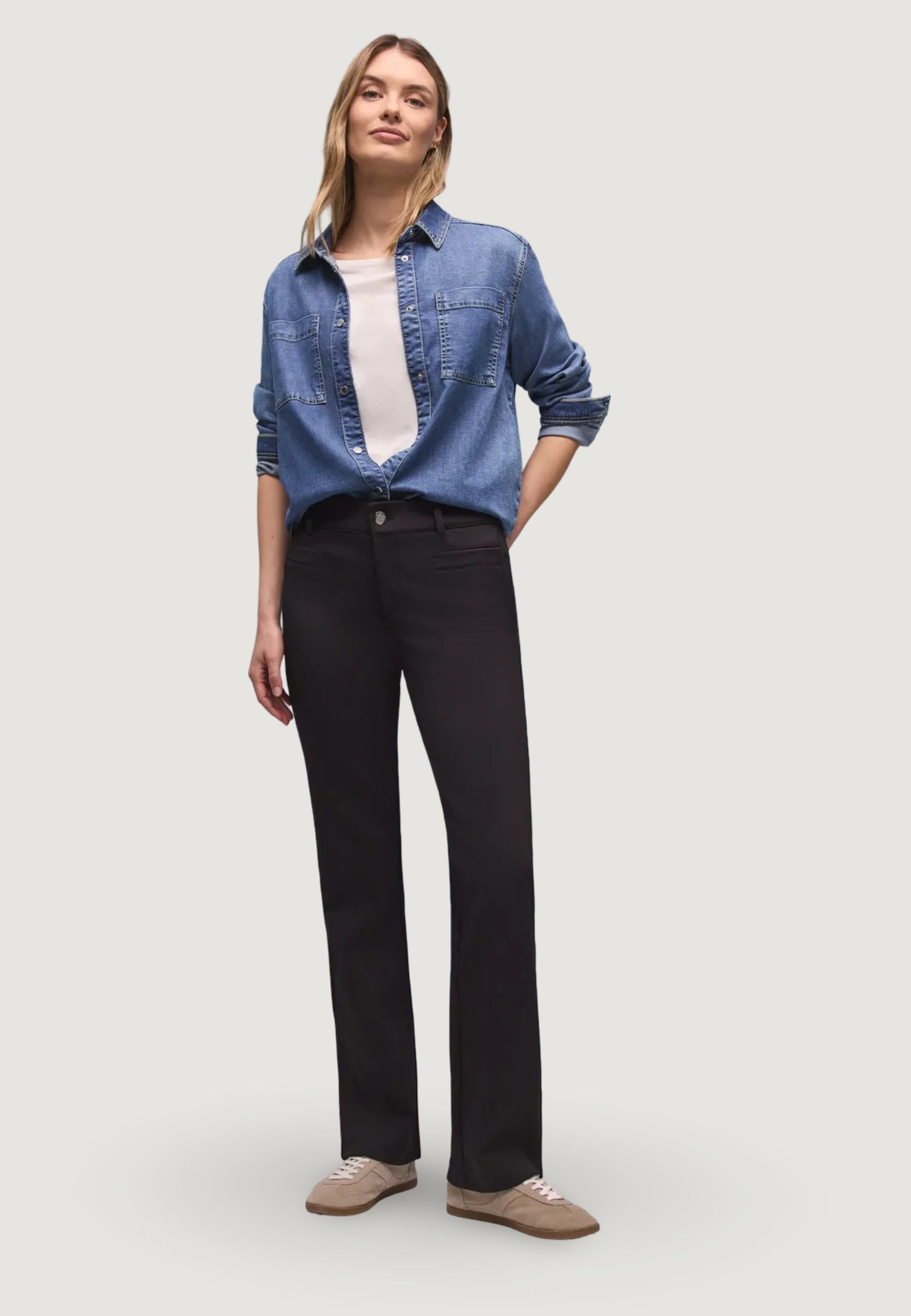 Pantaloni regular Street One Style_York Bootcut Techno Twill