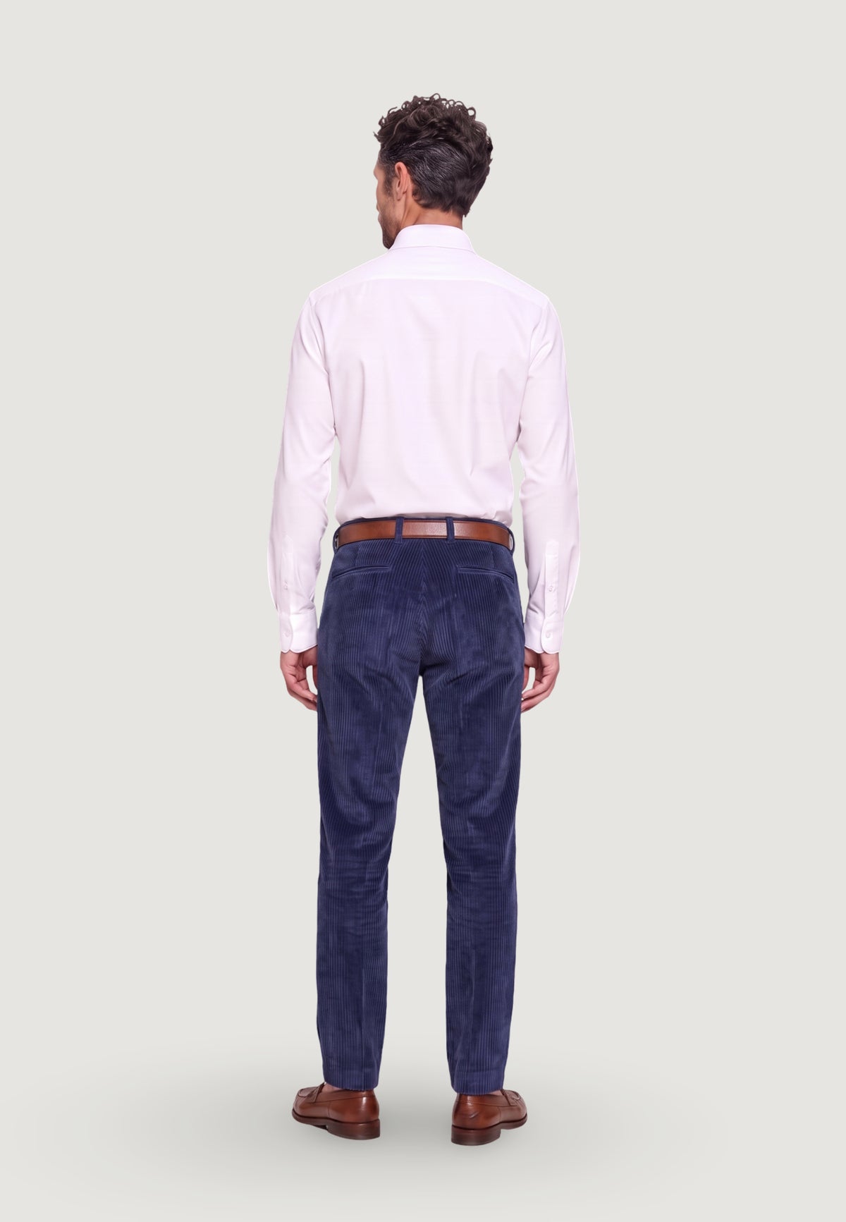 Pantaloni slim Borghese Aurelio - pantalone velluto a coste