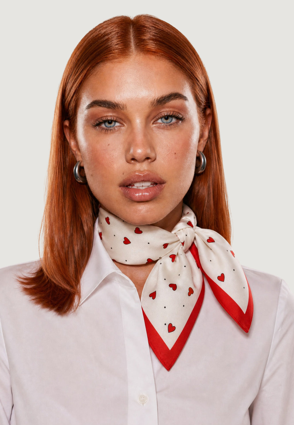 Pashmina I am Foulard Cuori Bordo Rosso