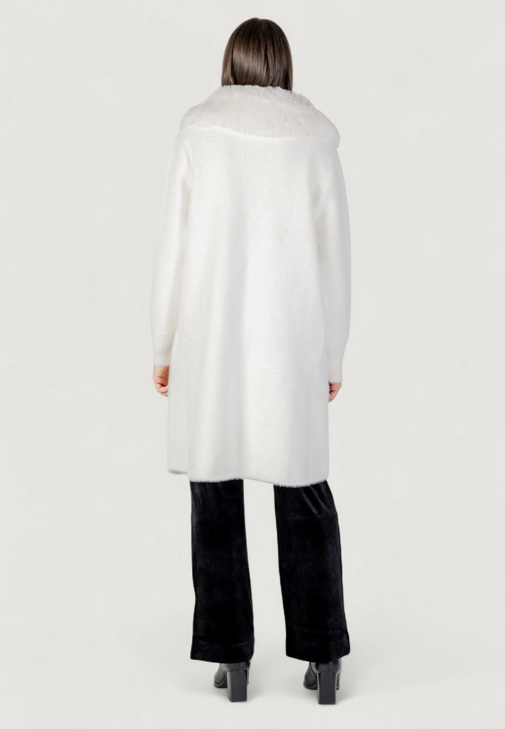 Pelliccia ecologica AYFEE GIACCA MAGLIERIA LUNGA CON TASCHE