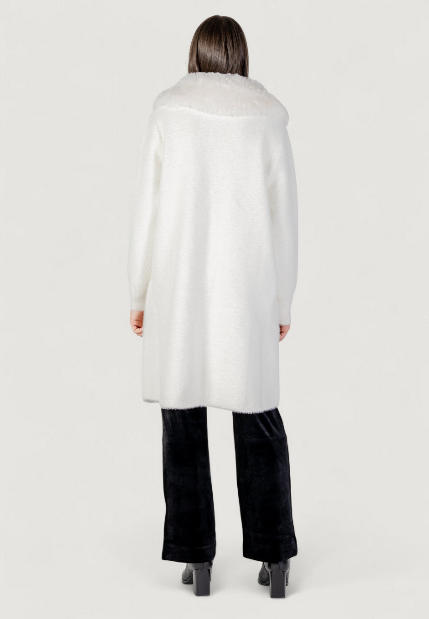 Pelliccia ecologica AYFEE GIACCA MAGLIERIA LUNGA CON TASCHE