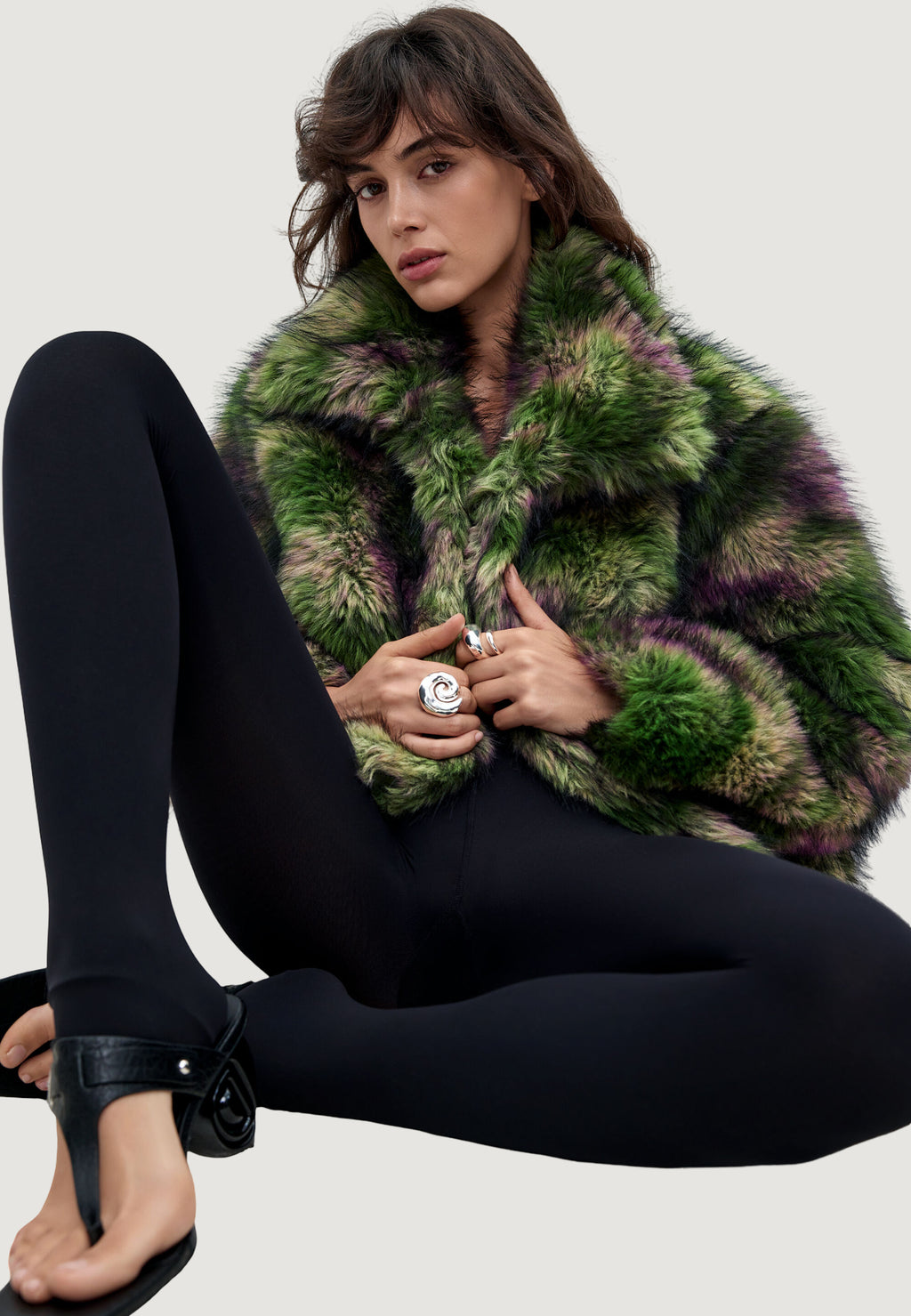 Ecologic fur coats Desigual FAKE FUR_CAMOMILLE_LA