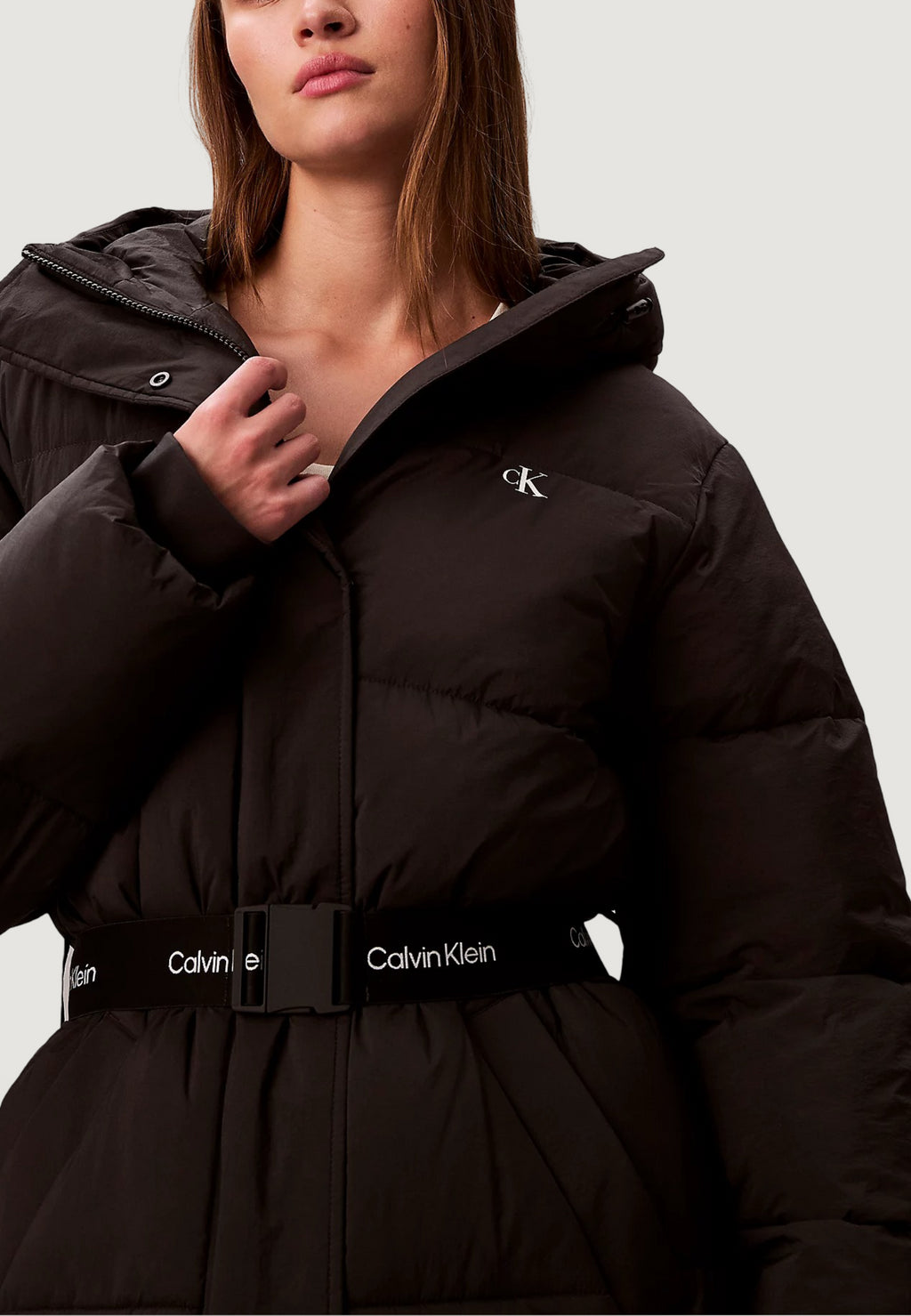 Down jacket Calvin Klein Jeans BELTED MIDWEIGHT LON