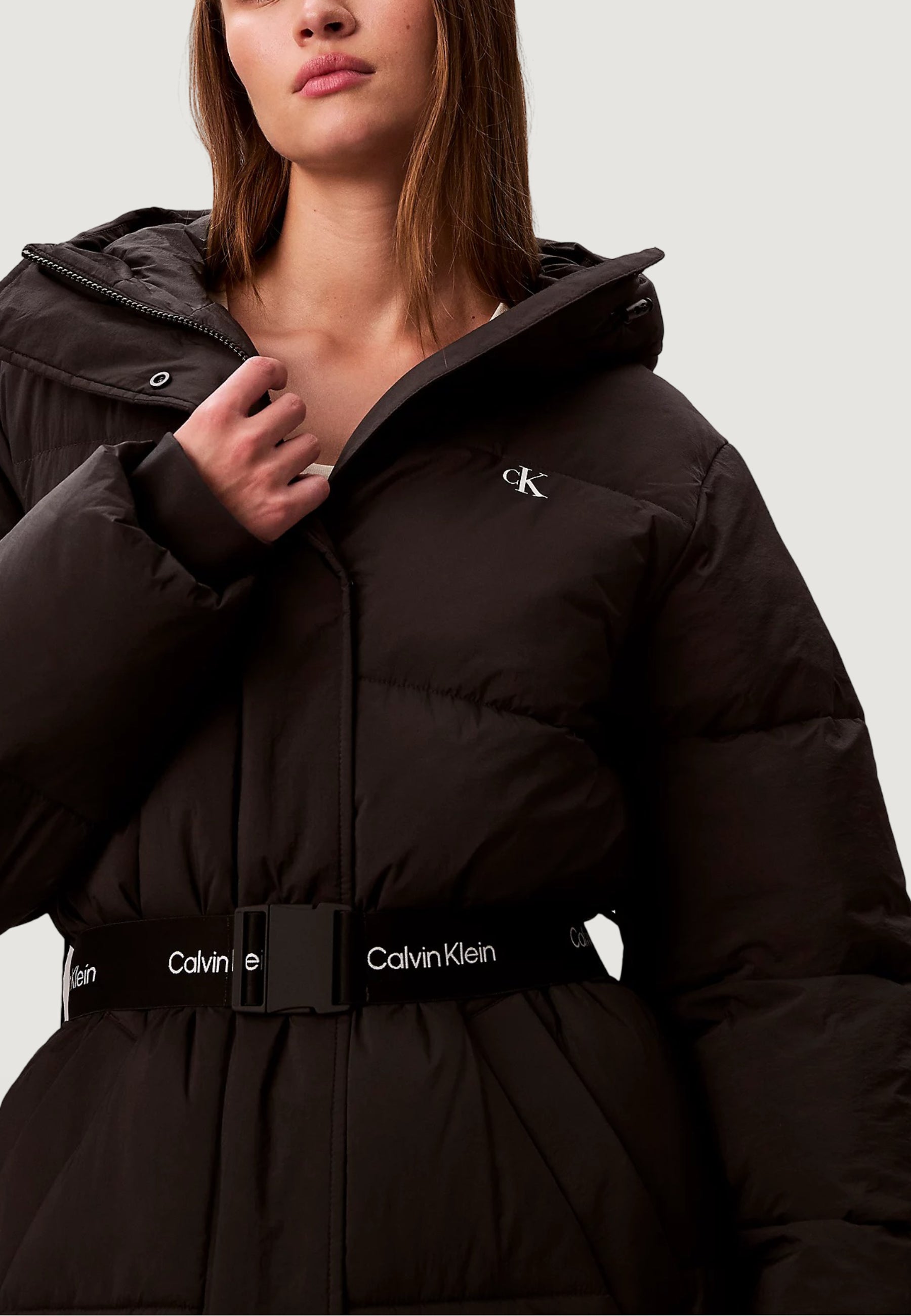 Down jacket Calvin Klein Jeans BELTED MIDWEIGHT LON