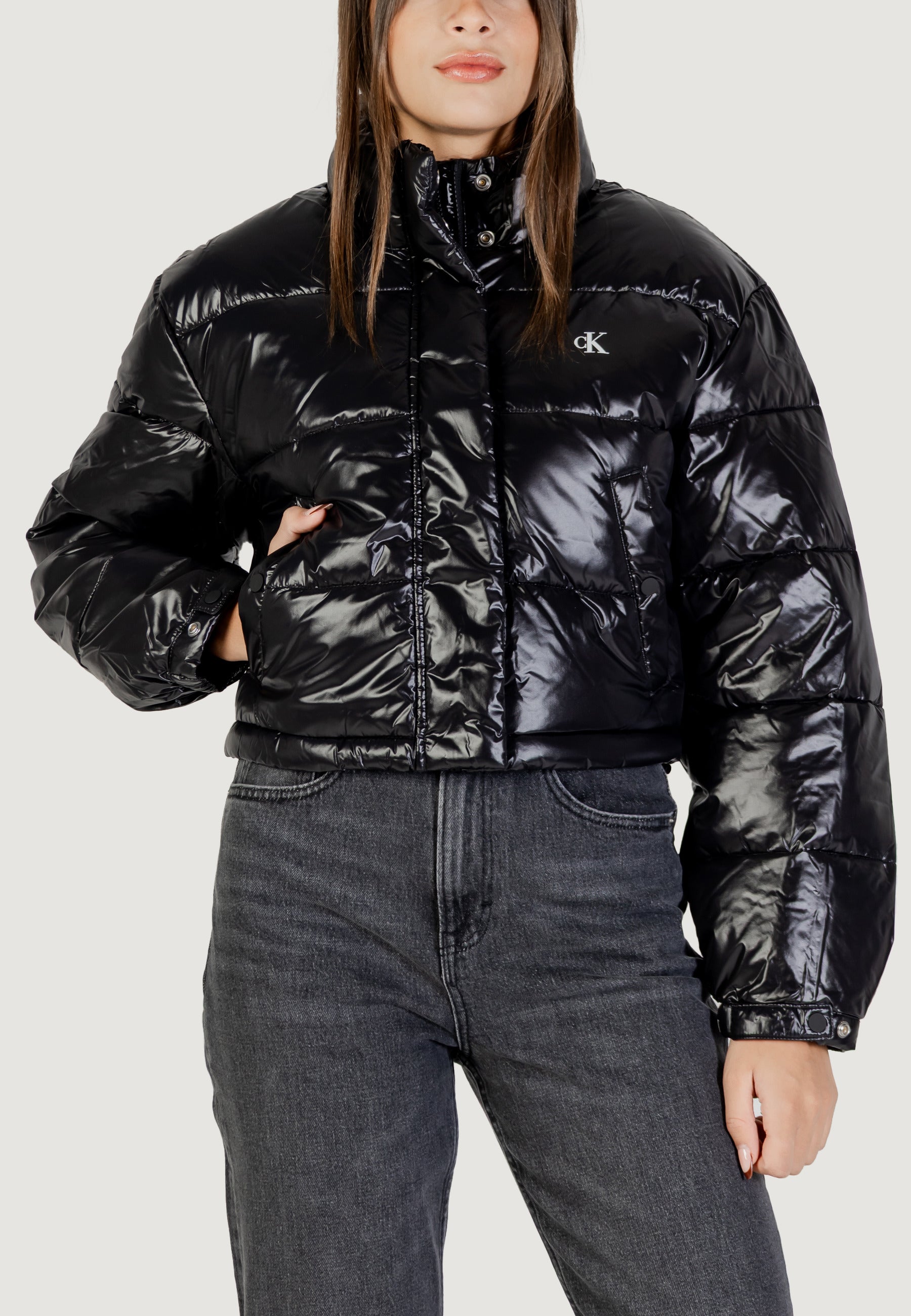 Down jacket Calvin Klein Jeans SHINE CROP PUFFER JA