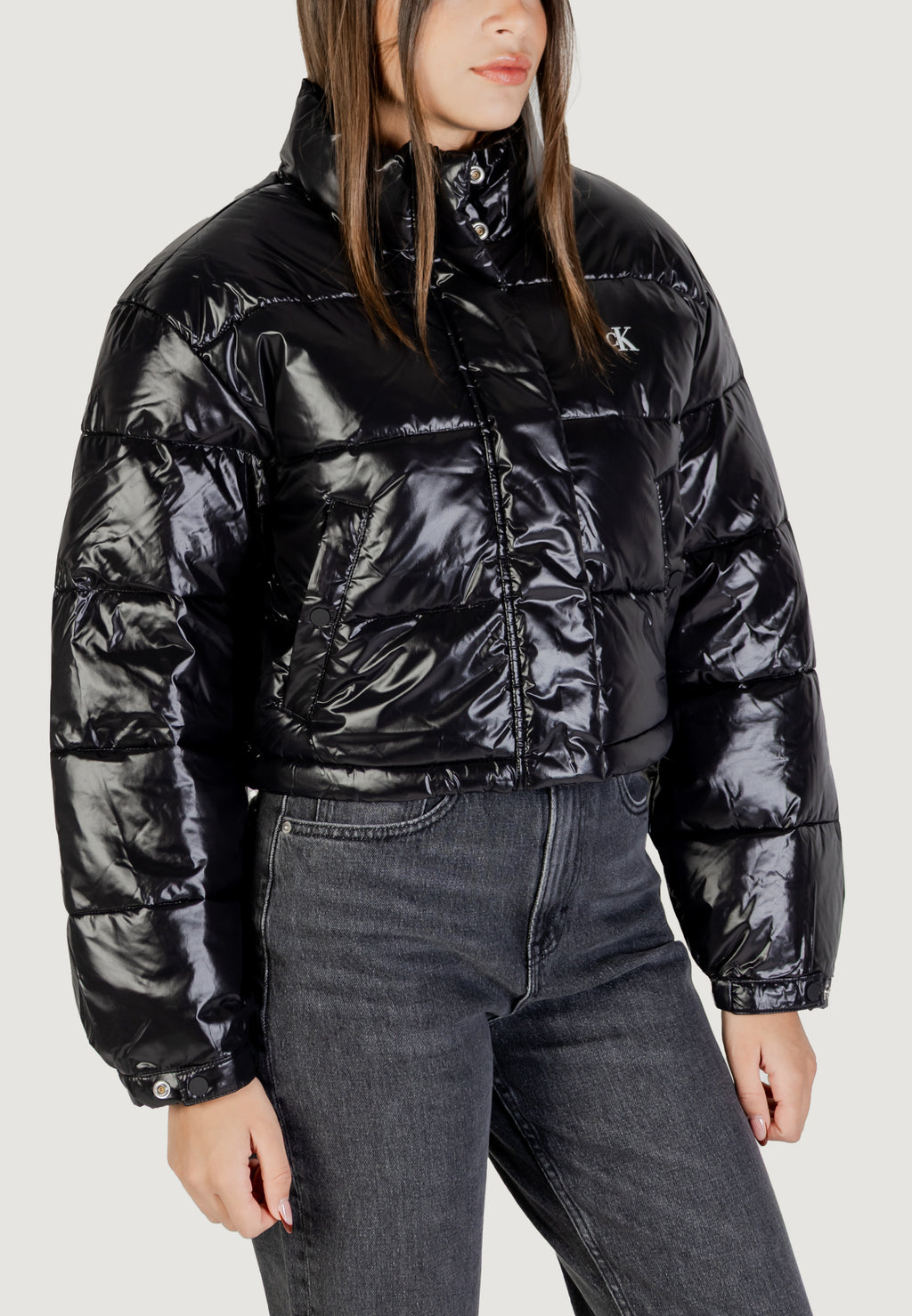 Down jacket Calvin Klein Jeans SHINE CROP PUFFER JA