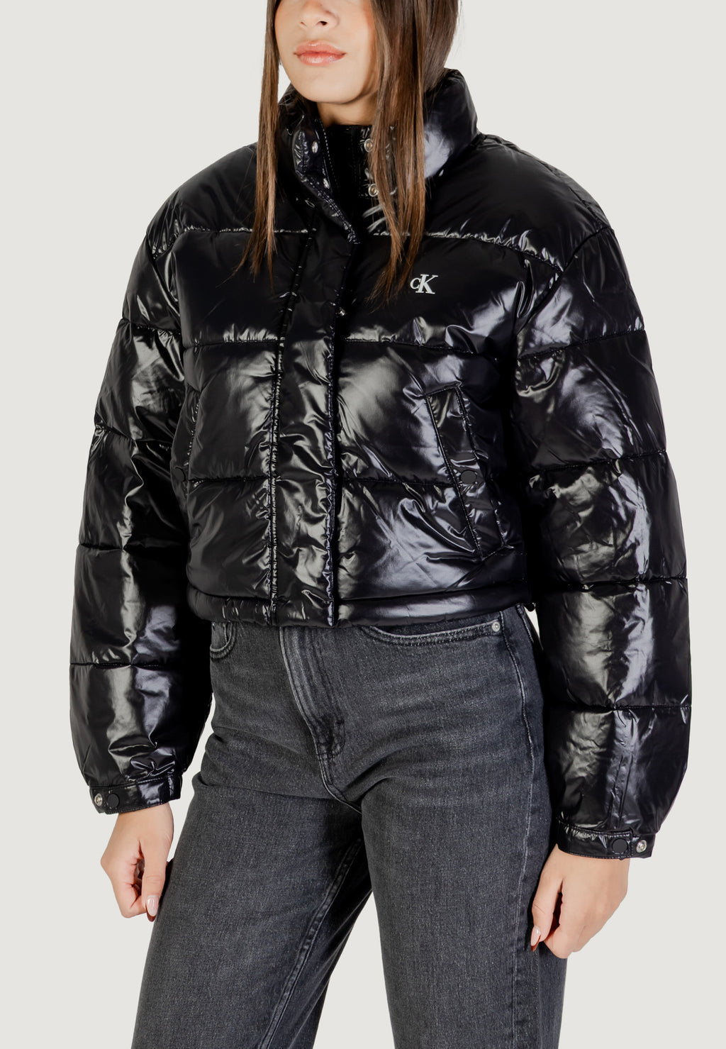 Down jacket Calvin Klein Jeans SHINE CROP PUFFER JA