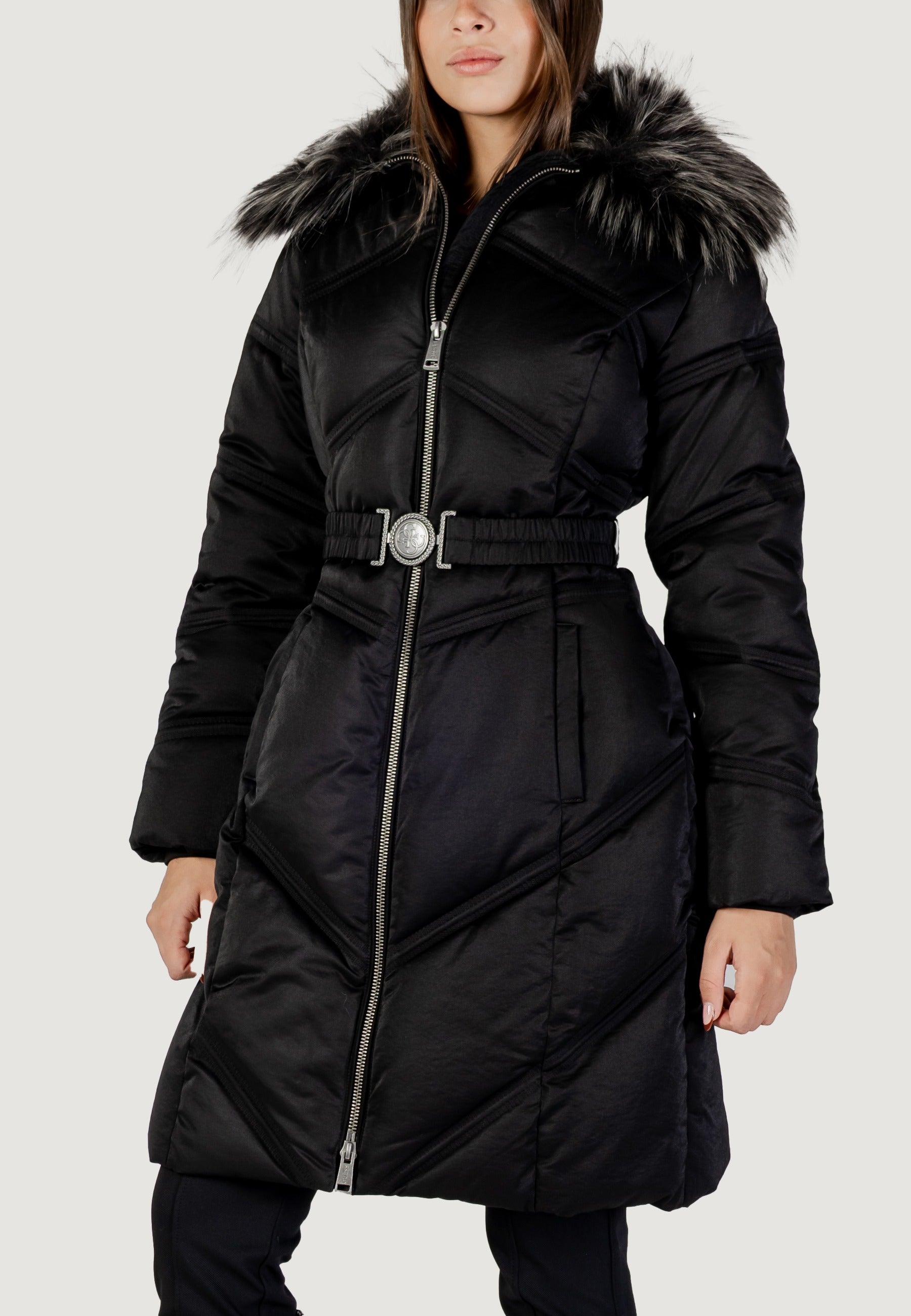 Down jacket Guess ALIENOR LONG BELTED PUFFER