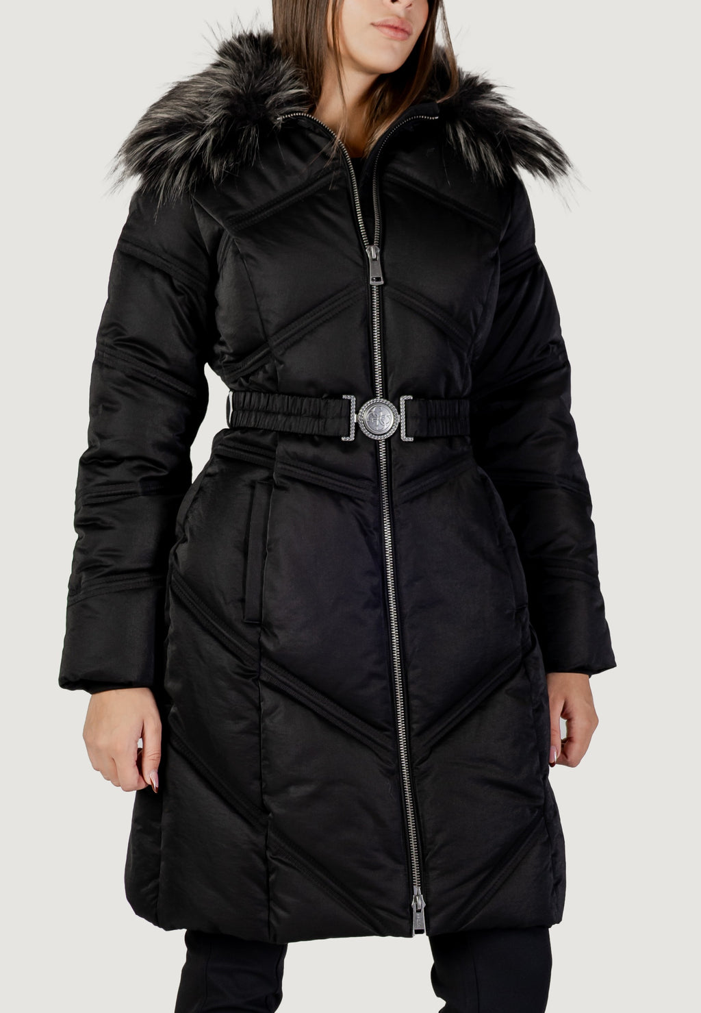 Down jacket Guess ALIENOR LONG BELTED PUFFER