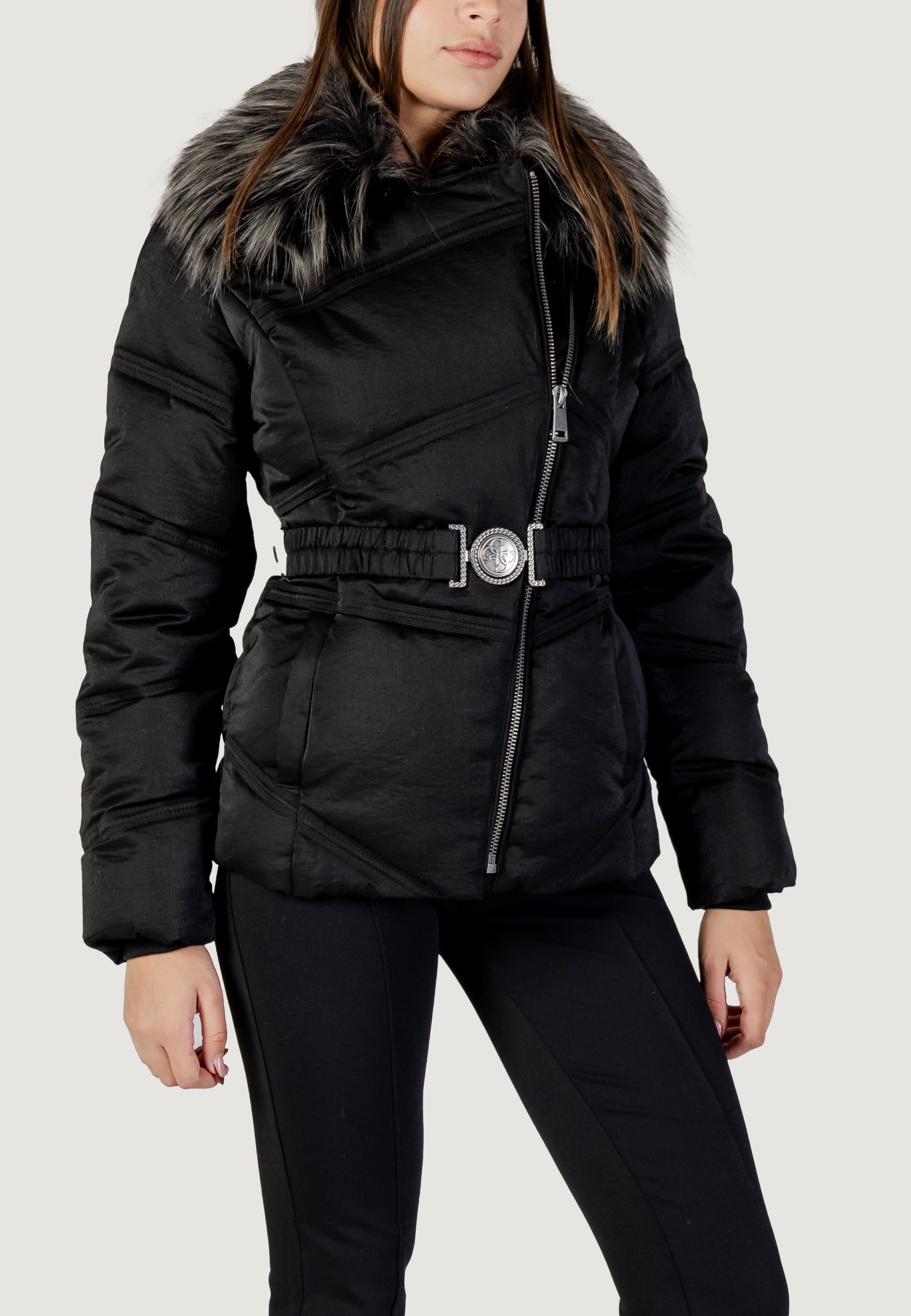 Down jacket Guess ALIENOR SHORT BELTED PUFFER