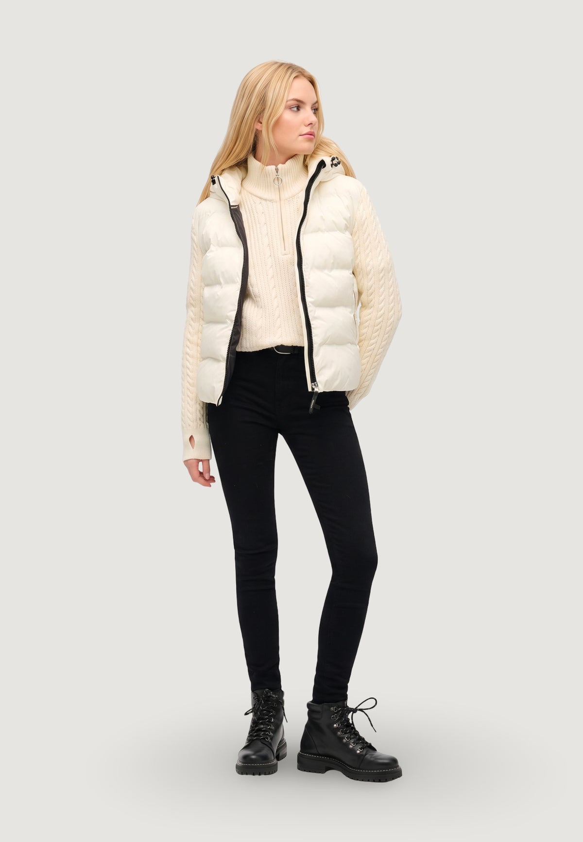 Piumino Superdry Cable Knit Sleeve Hybrid