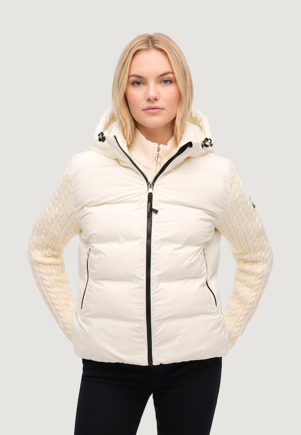 Piumino Superdry Cable Knit Sleeve Hybrid