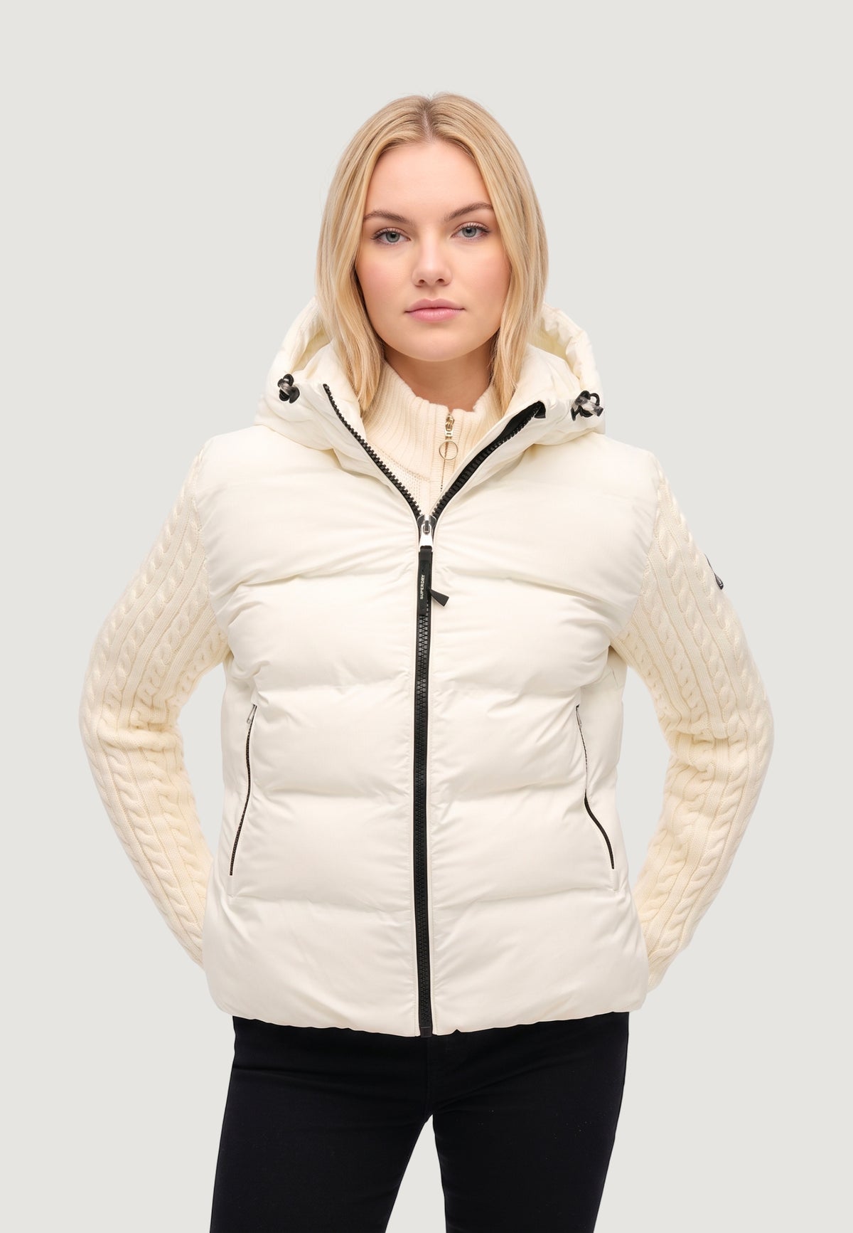 Piumino Superdry Cable Knit Sleeve Hybrid