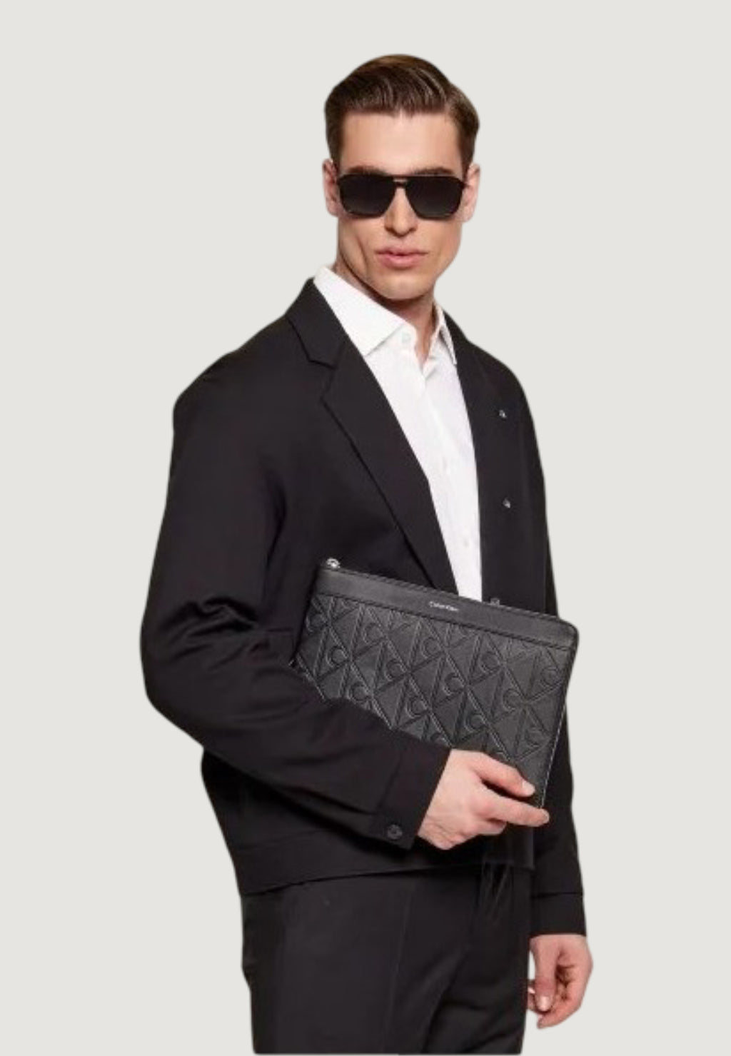 Pochette e beauty Calvin Klein XL EMBLEM AOP EMBOSS MEDIUM ZIP