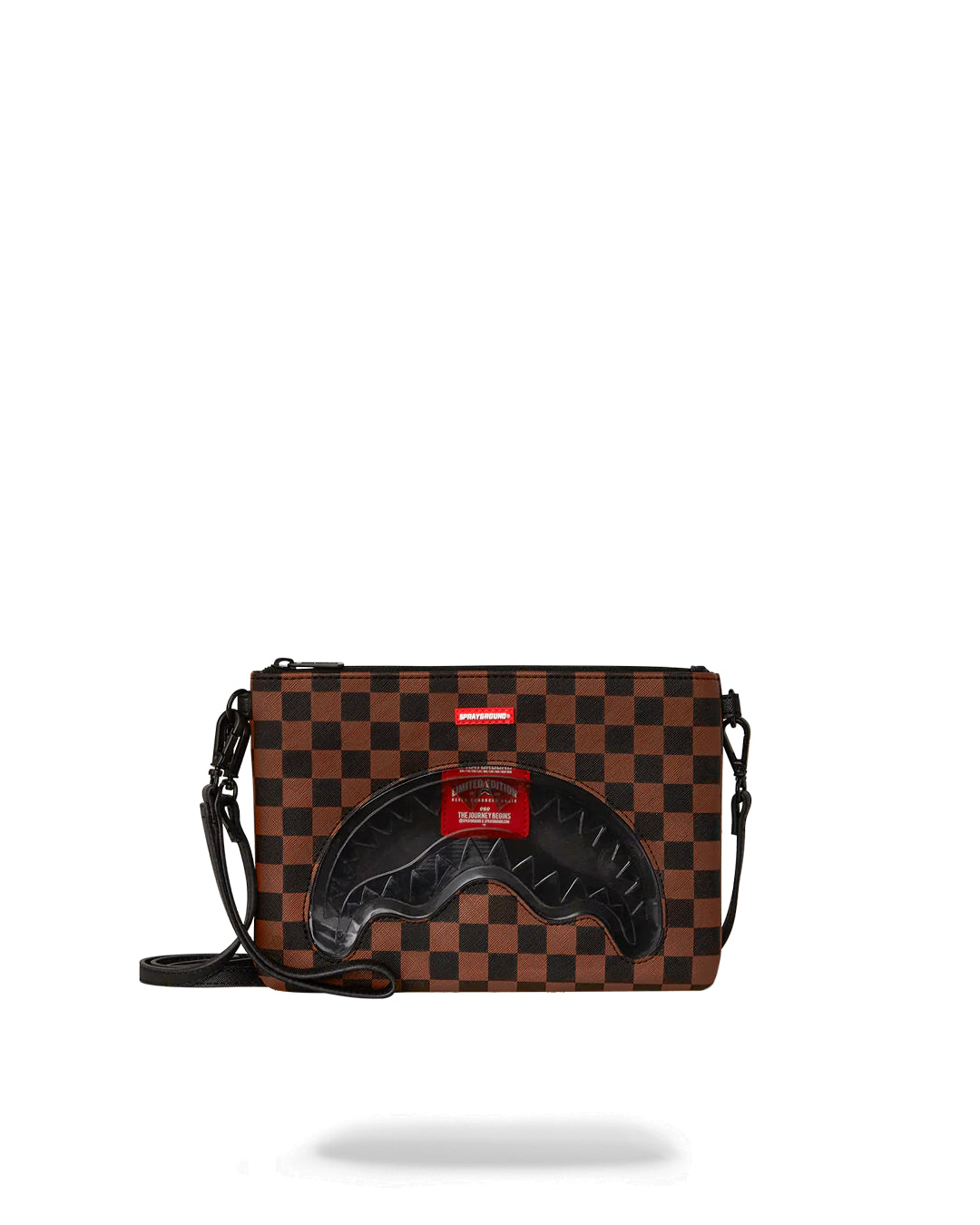 Pochette e beauty Sprayground CLEAR RUBBER SHARK CROSSOVER CLUTCH W/ SHOUDLER STRAP