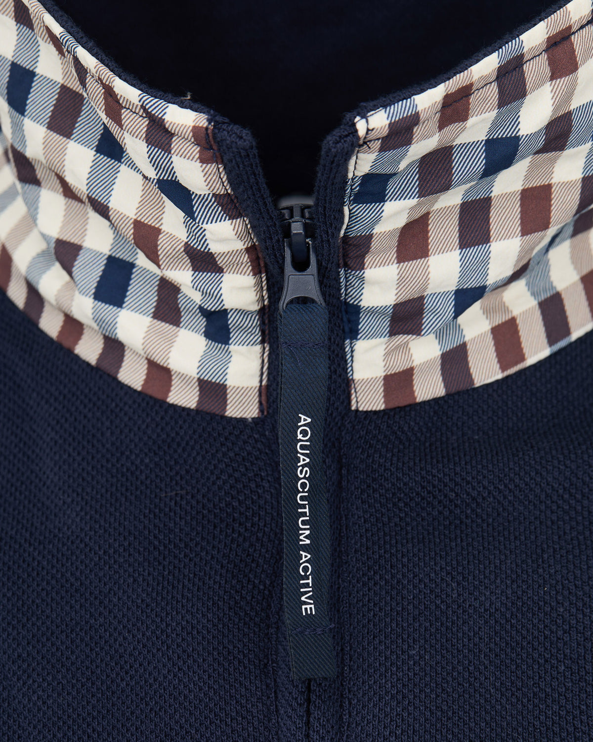 Polo manica lunga Aquascutum Active HEAVY PIQUET COLLAR ZIP POLO