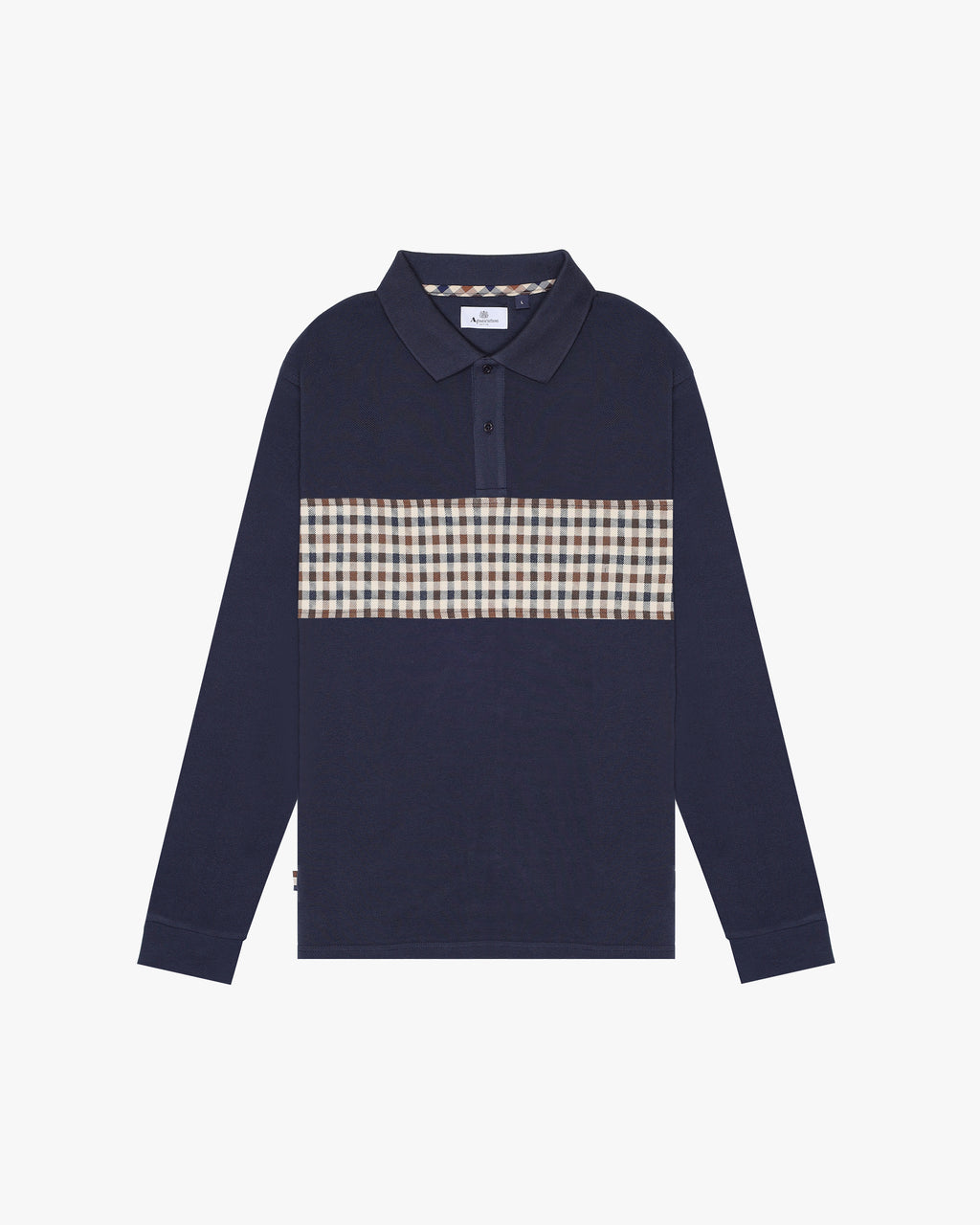 Polo manica lunga Aquascutum Active ICONIC INSERT POLO L/S