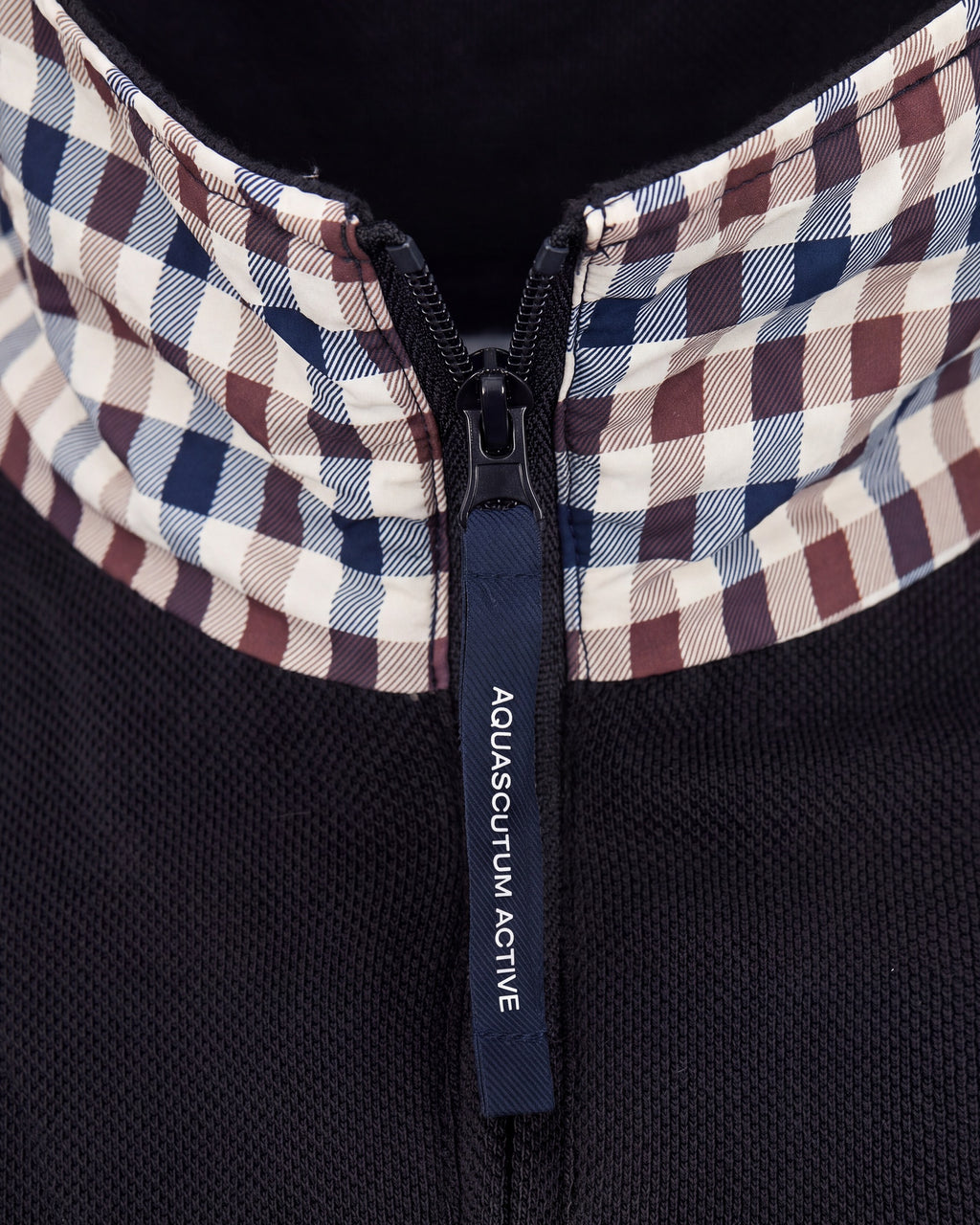 Polo manica lunga Aquascutum Active HEAVY PIQUET COLLAR ZIP POLO