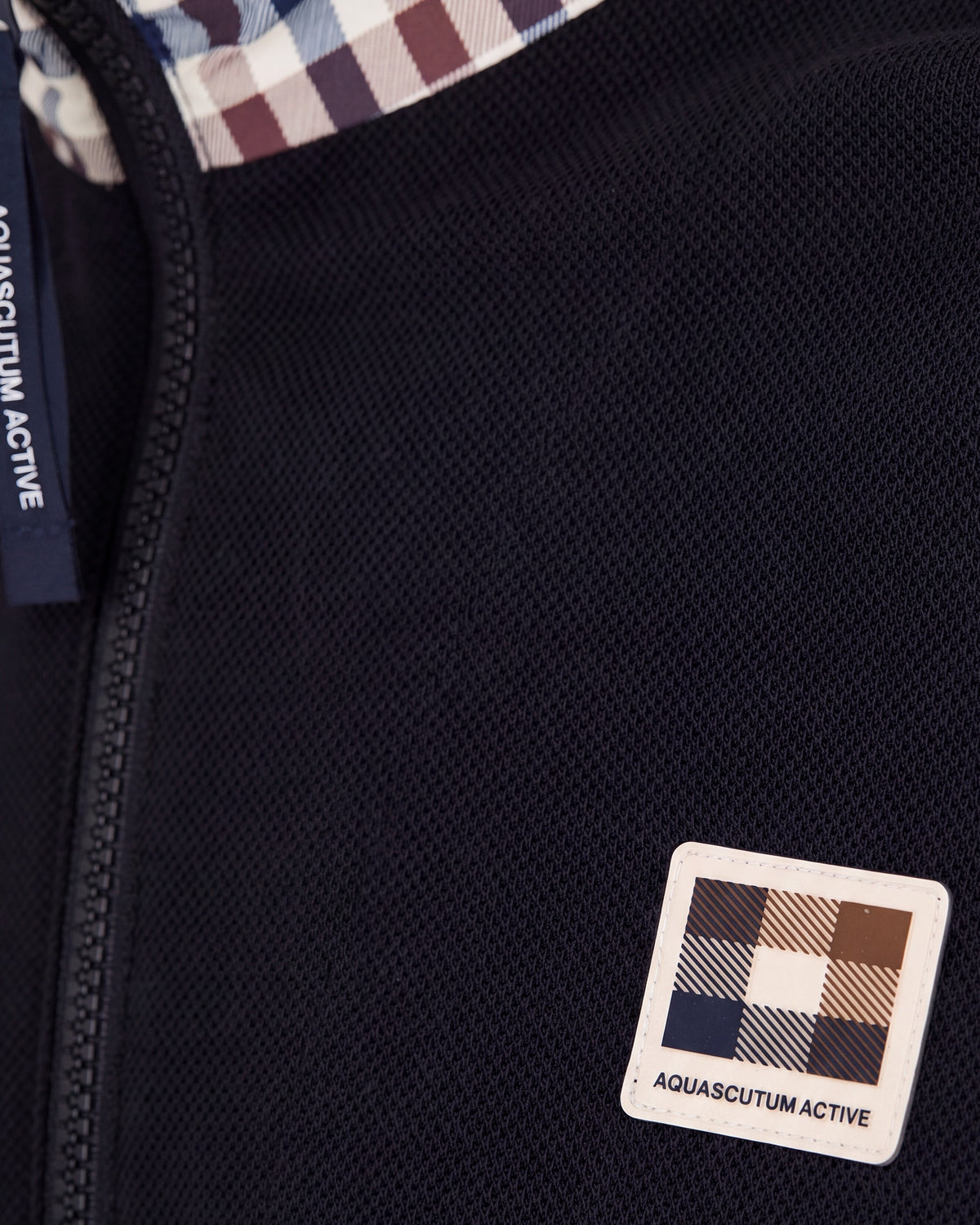 Polo manica lunga Aquascutum Active HEAVY PIQUET COLLAR ZIP POLO