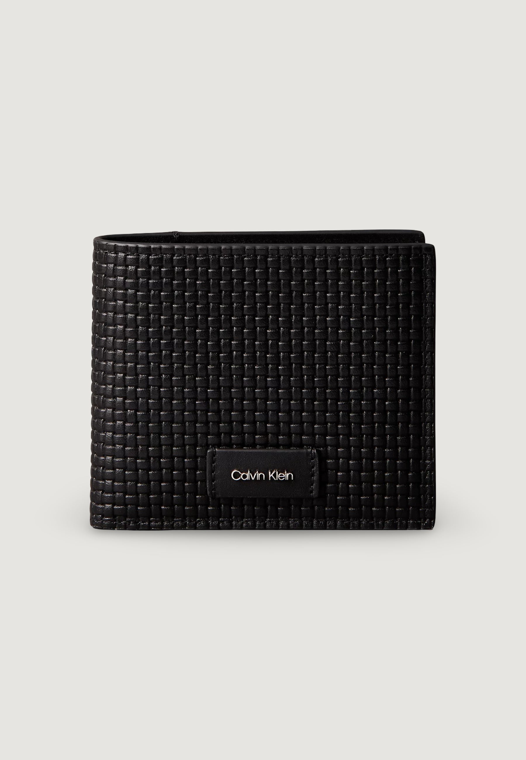 Portafoglio con portamonete Calvin Klein EMBOSSED WOVEN BILLFOLD W/ COIN