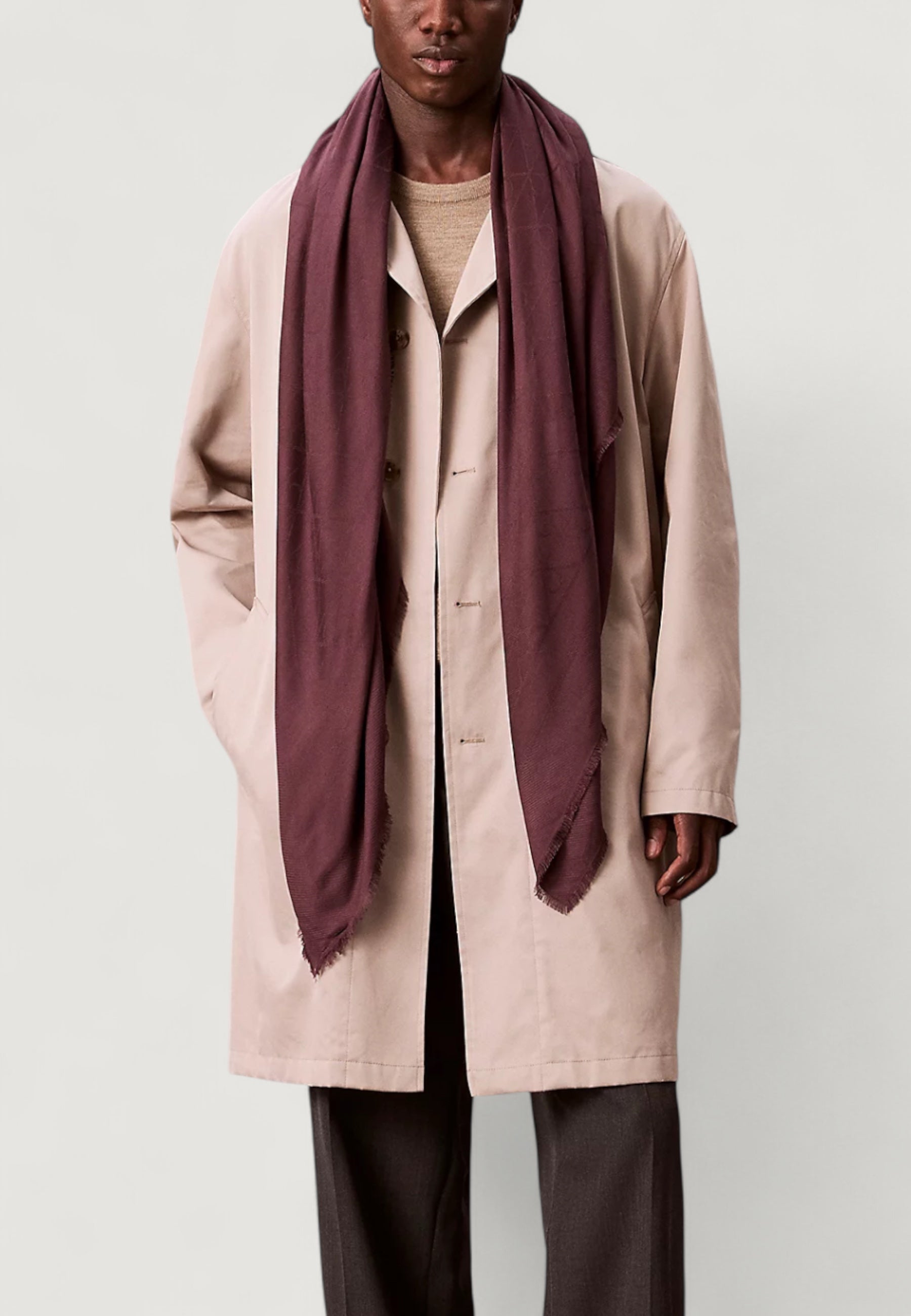 Sciarpa Calvin Klein TONAL AOP MODAL LW SQUARE SCARF