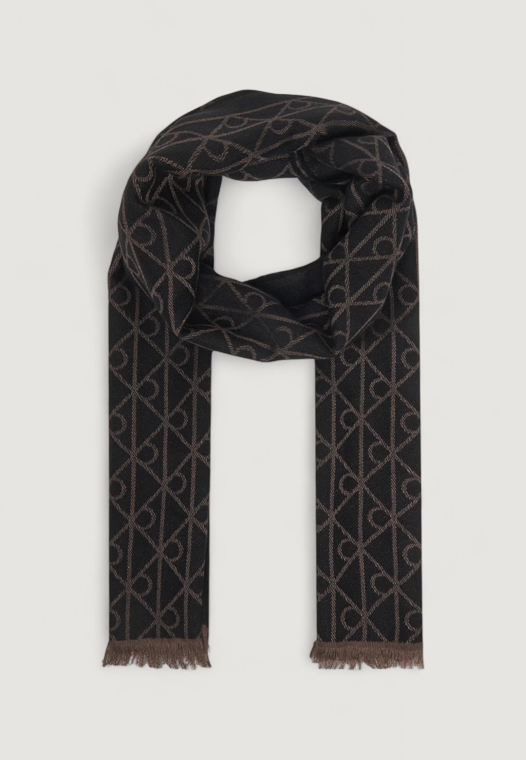 Sciarpa Calvin Klein TONAL AOP WOOL LW SCARF