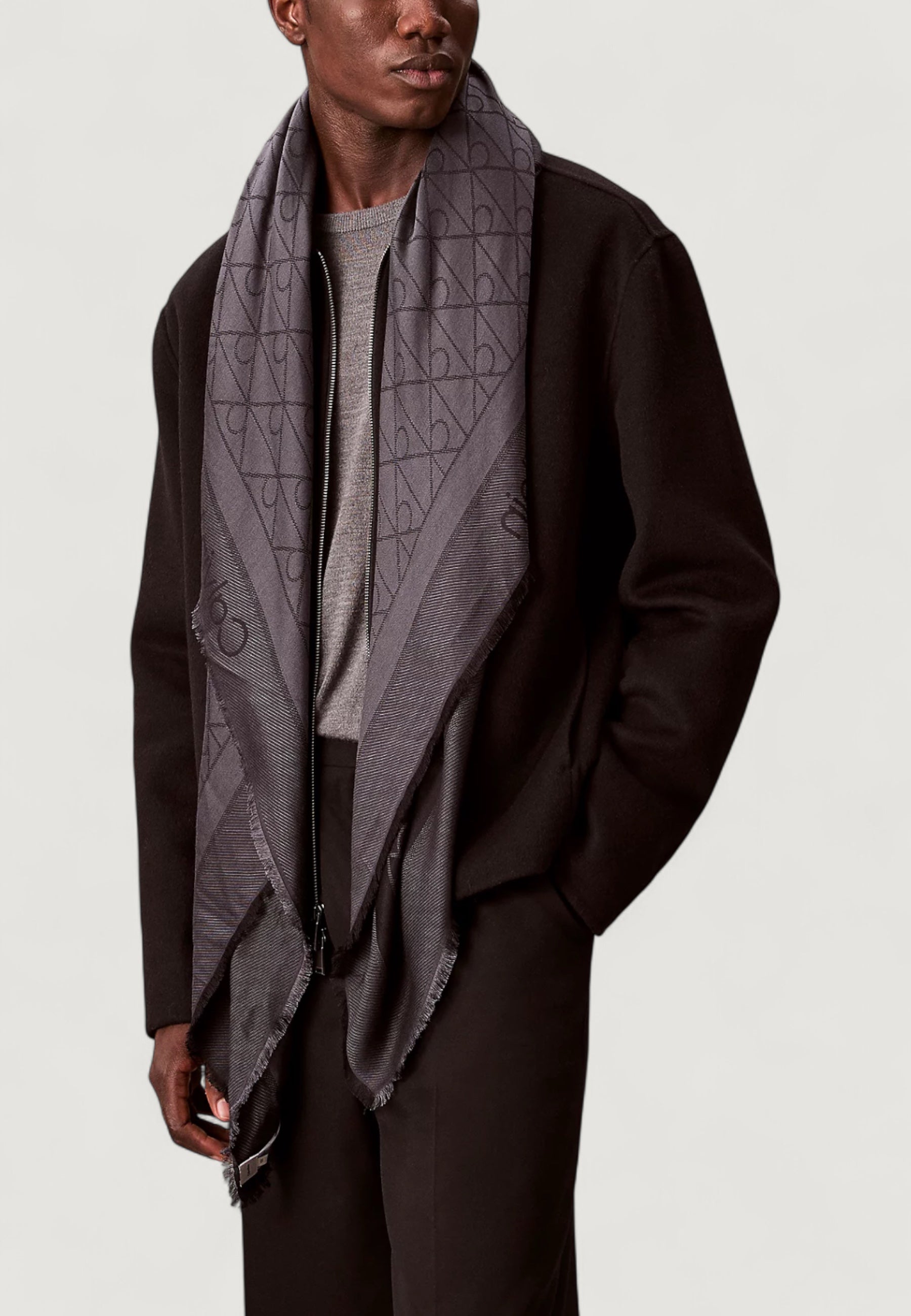 Sciarpa Calvin Klein TONAL AOP MODAL LW SQUARE SCARF