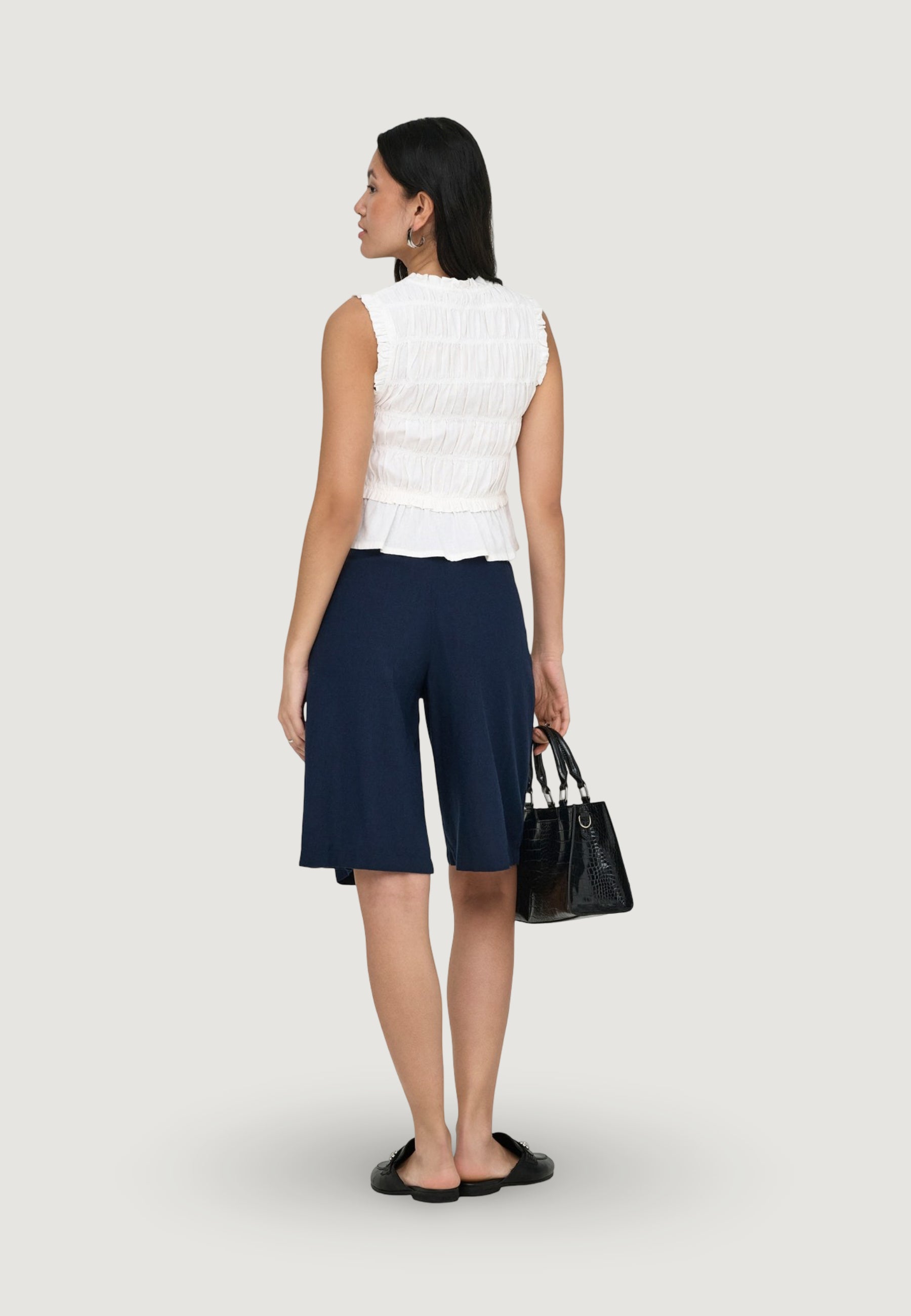 Shorts Only Onlgoa Hw Linen Bl Long Shorts Cc Tlr