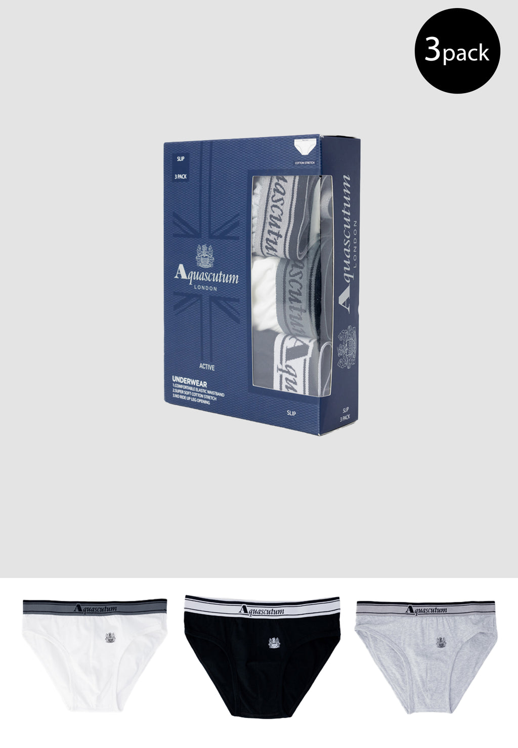 Slip Aquascutum Active ACTIVE UNDERWEAR BRIEF TRIPLE PACK