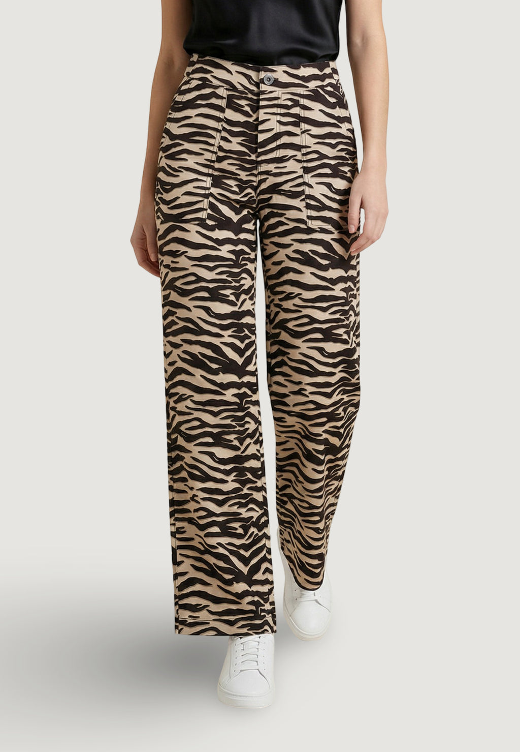 Pantaloni regular Street One Wide Leg_HW_AOP