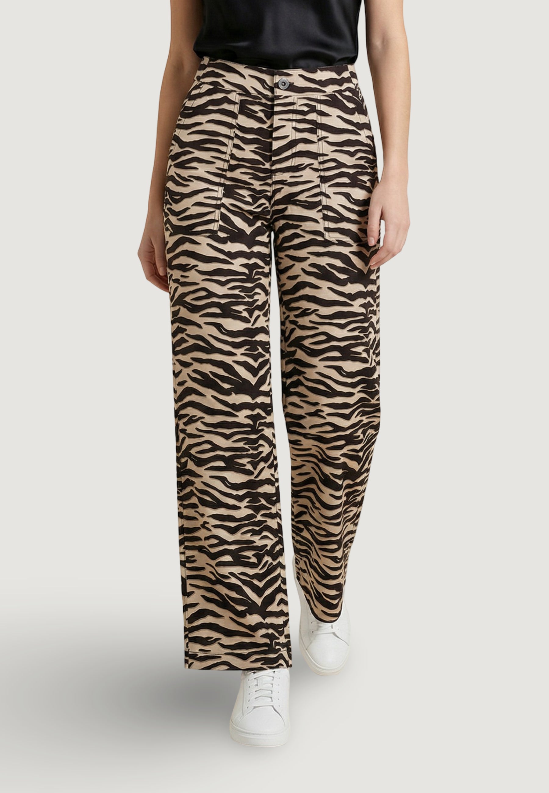 Pantaloni regular Street One Wide Leg_HW_AOP