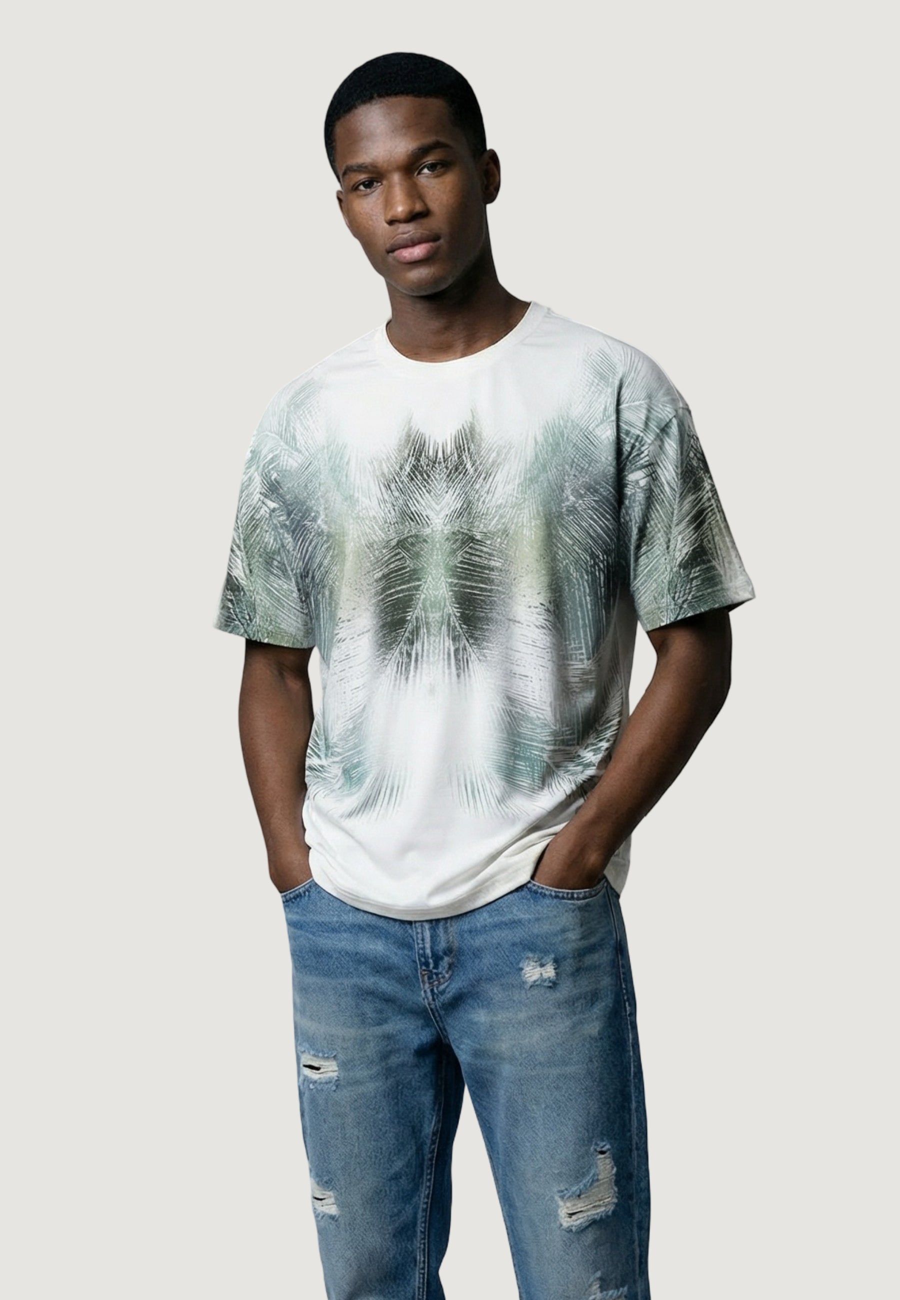 T-shirt Antony Morato REGULAR FIT WITH WATER PRINT AND RUBBER INJECTION LOGO PRINT ON BACK