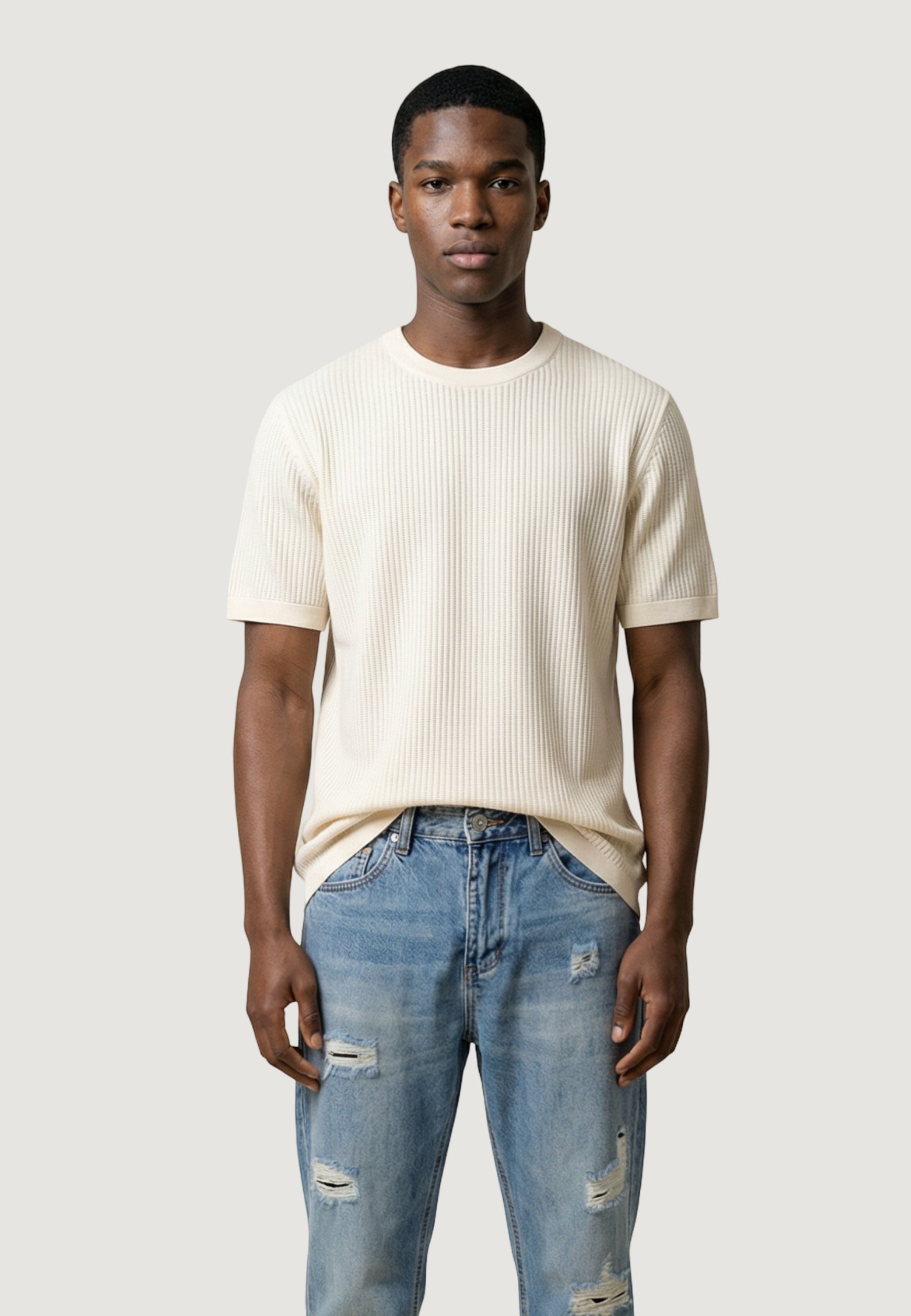 Maglia in filo manica corta Antony Morato REGULAR  FIT WITH MATT FOAM LOGO PRINT
