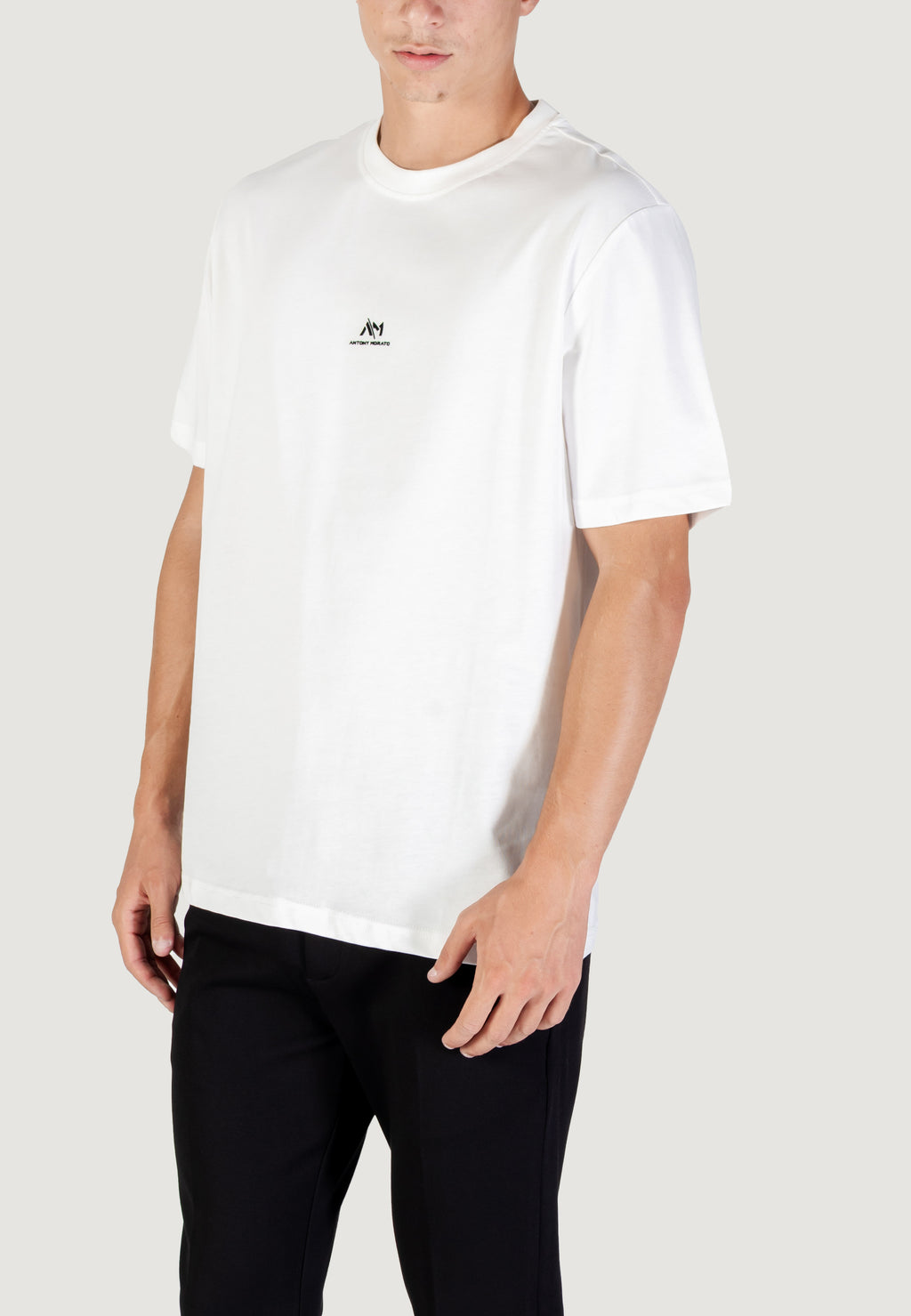 T-shirt Antony Morato RELAXED WITH RUBBER FLOCK LOGO PRINT